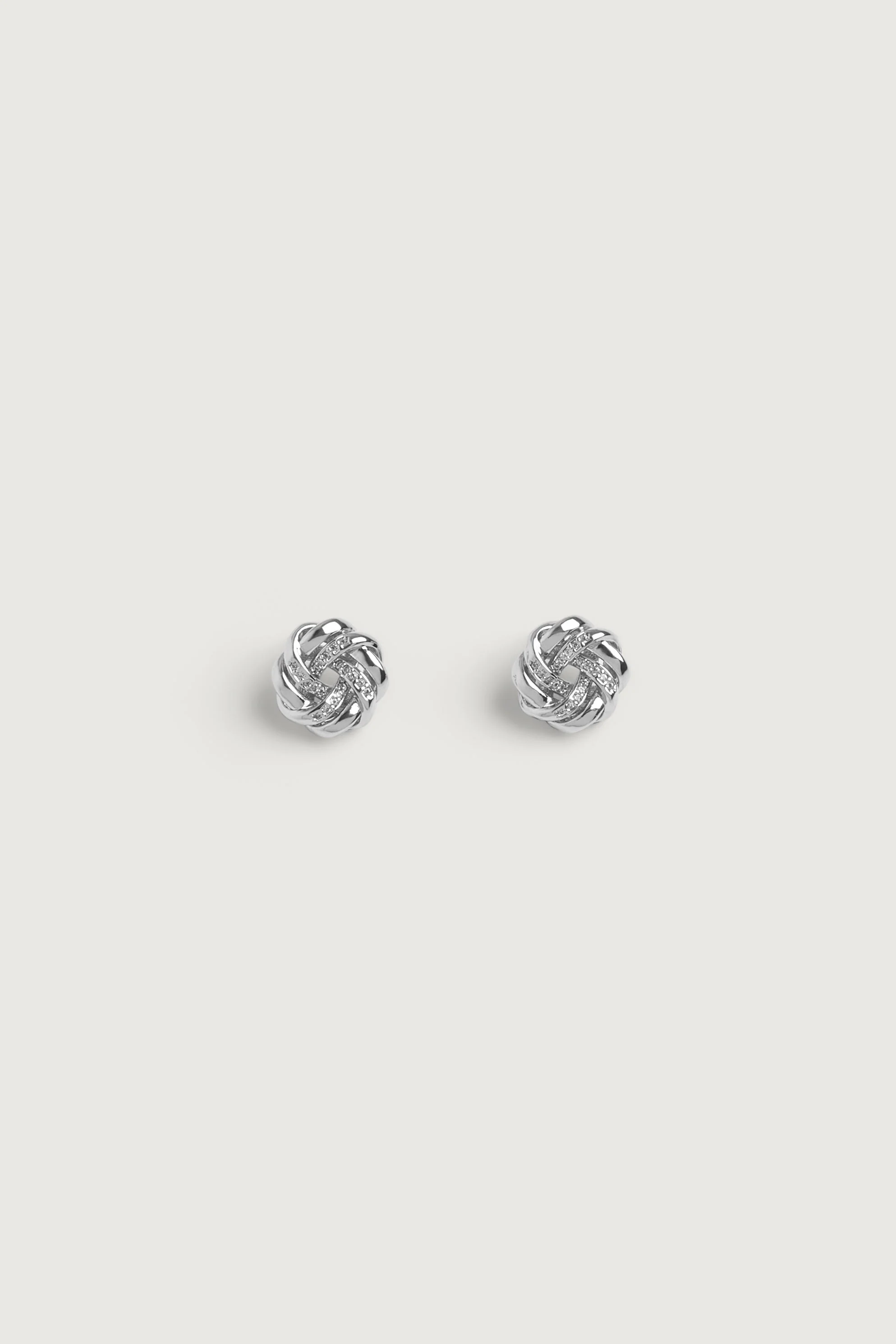 KNOTTED ZIRCONIA STUD EARRINGS