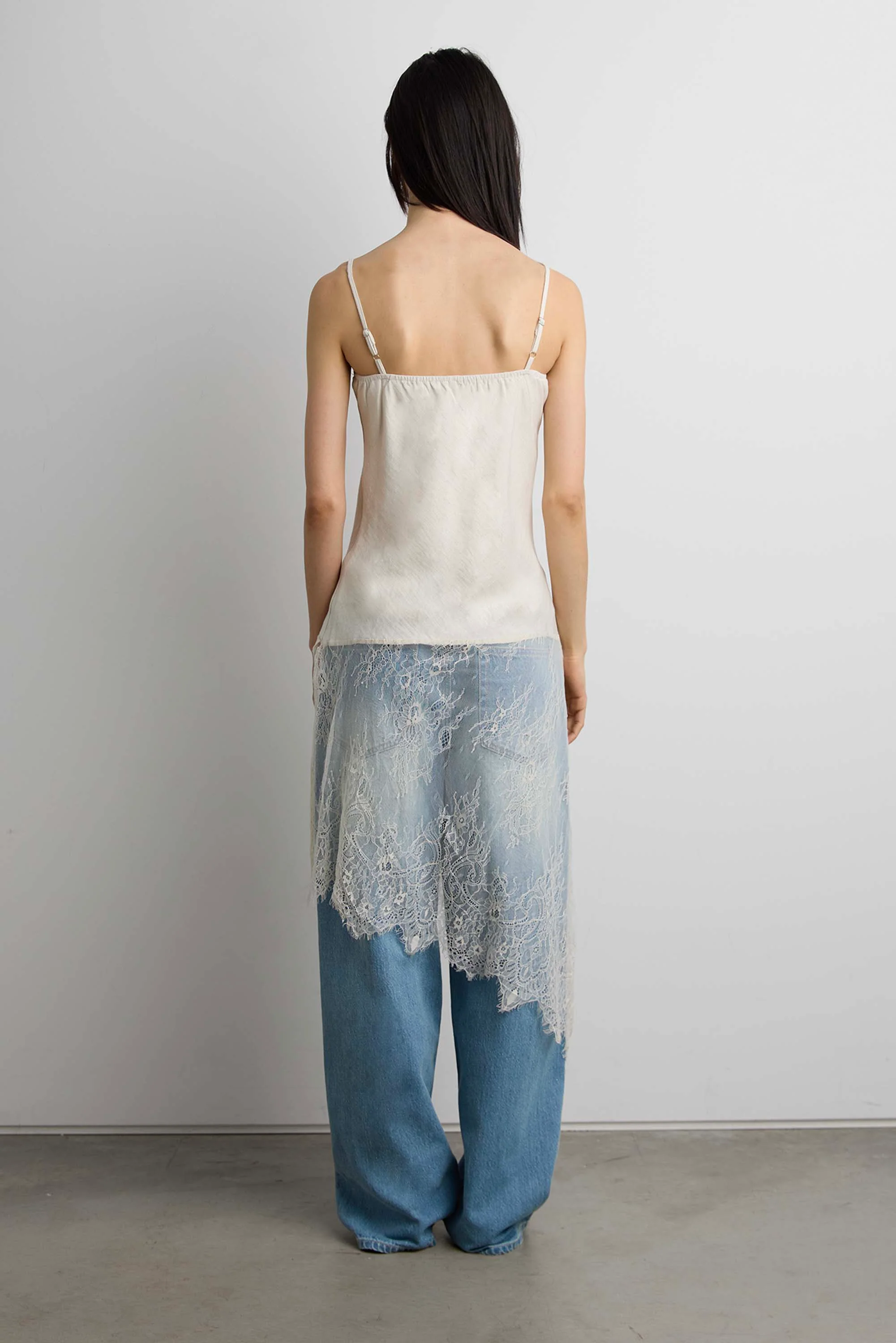 LACE PANELLED ASYMMETRICAL CAMISOLE - Image 4