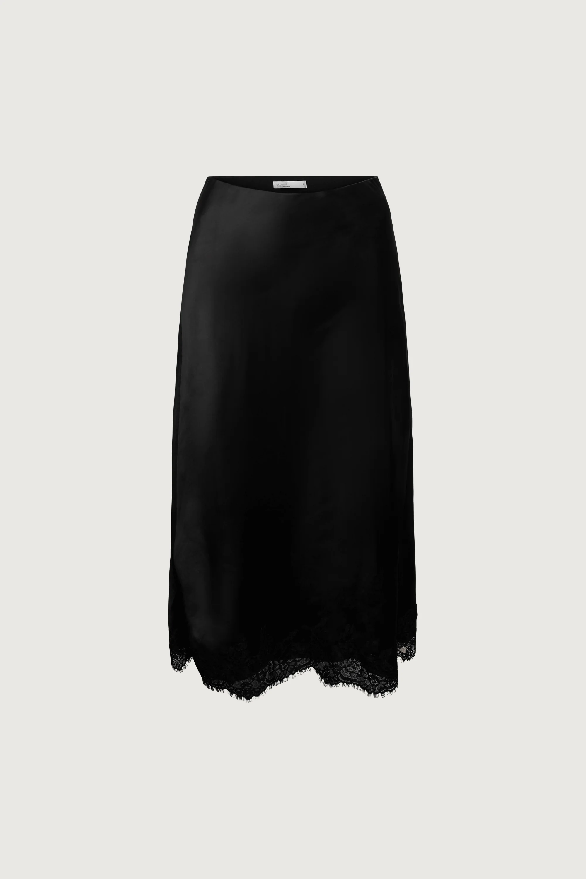 LACE TRIM SATIN MIDI SKIRT - Image 5