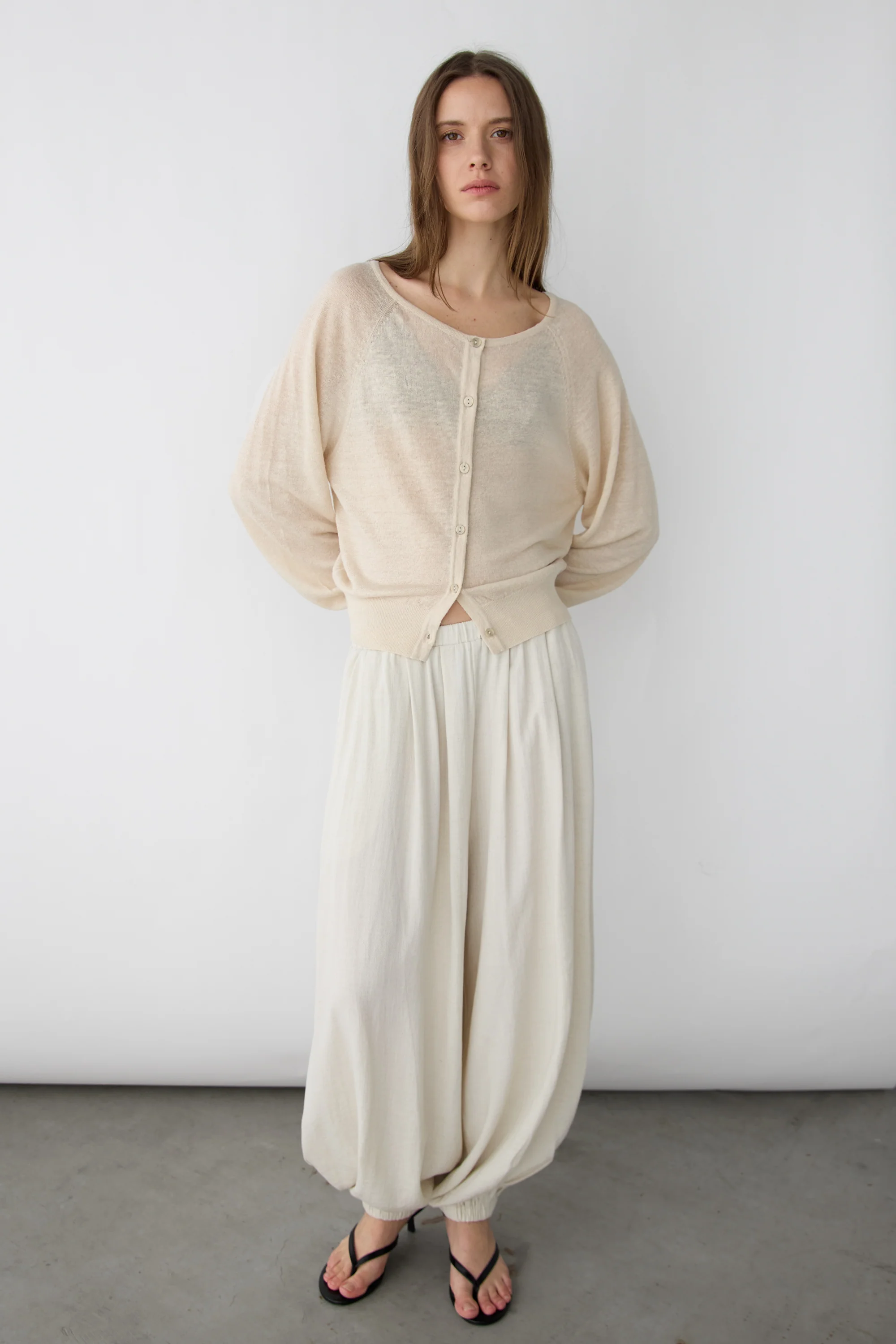 LINEN BLEND CARDIGAN