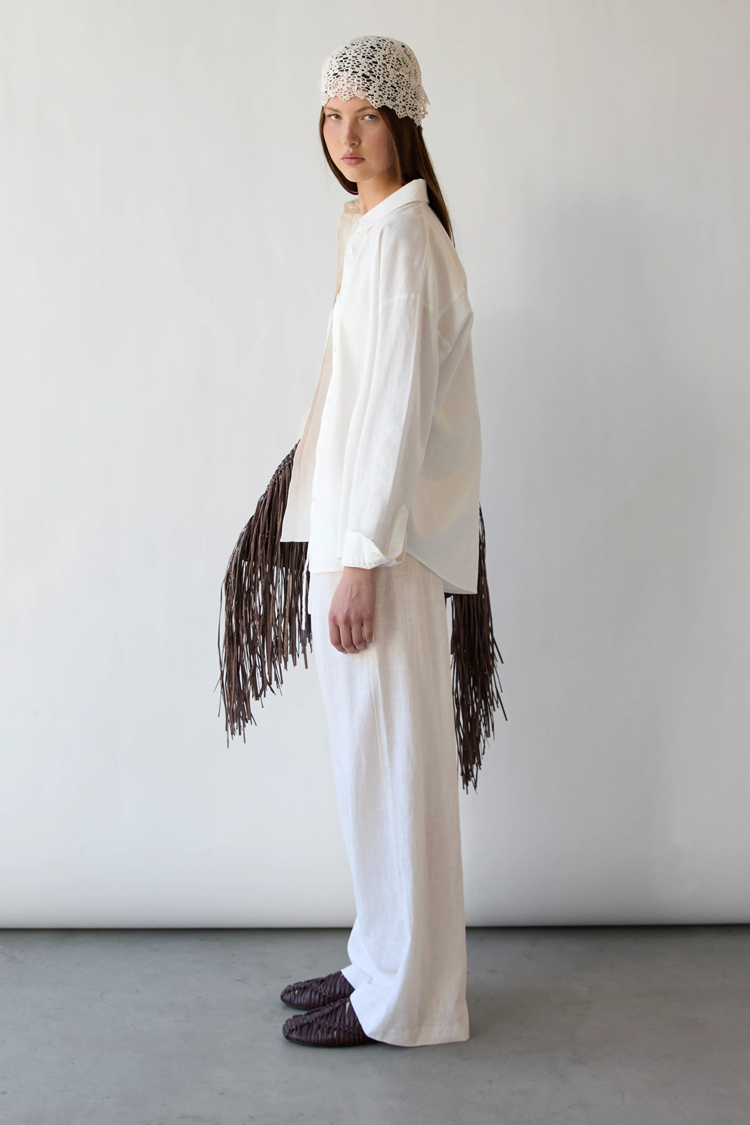 LINEN BLEND WIDE LEG PANT - Image 3