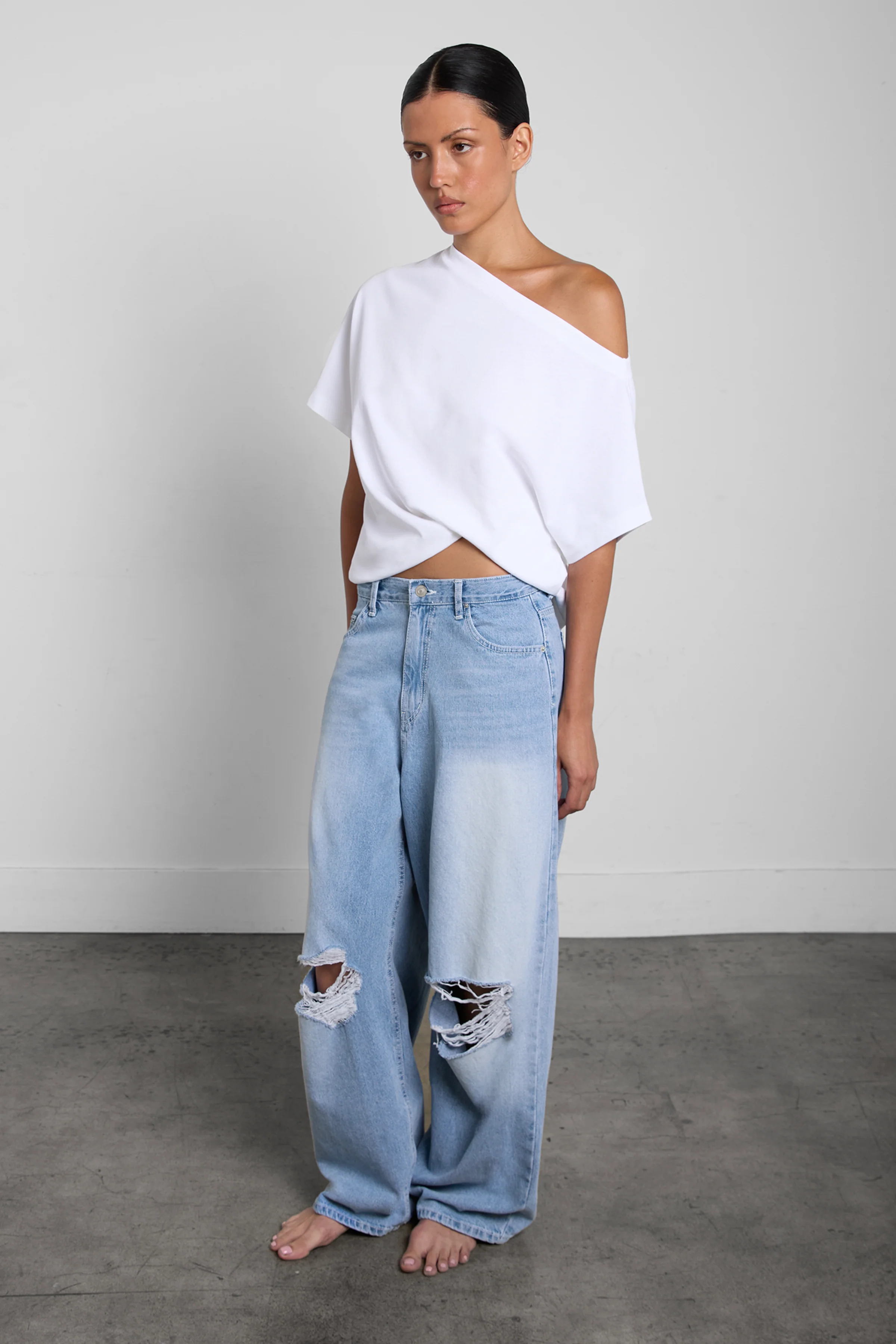 OFF THE SHOULDER COTTON JERSEY T-SHIRT - Image 2
