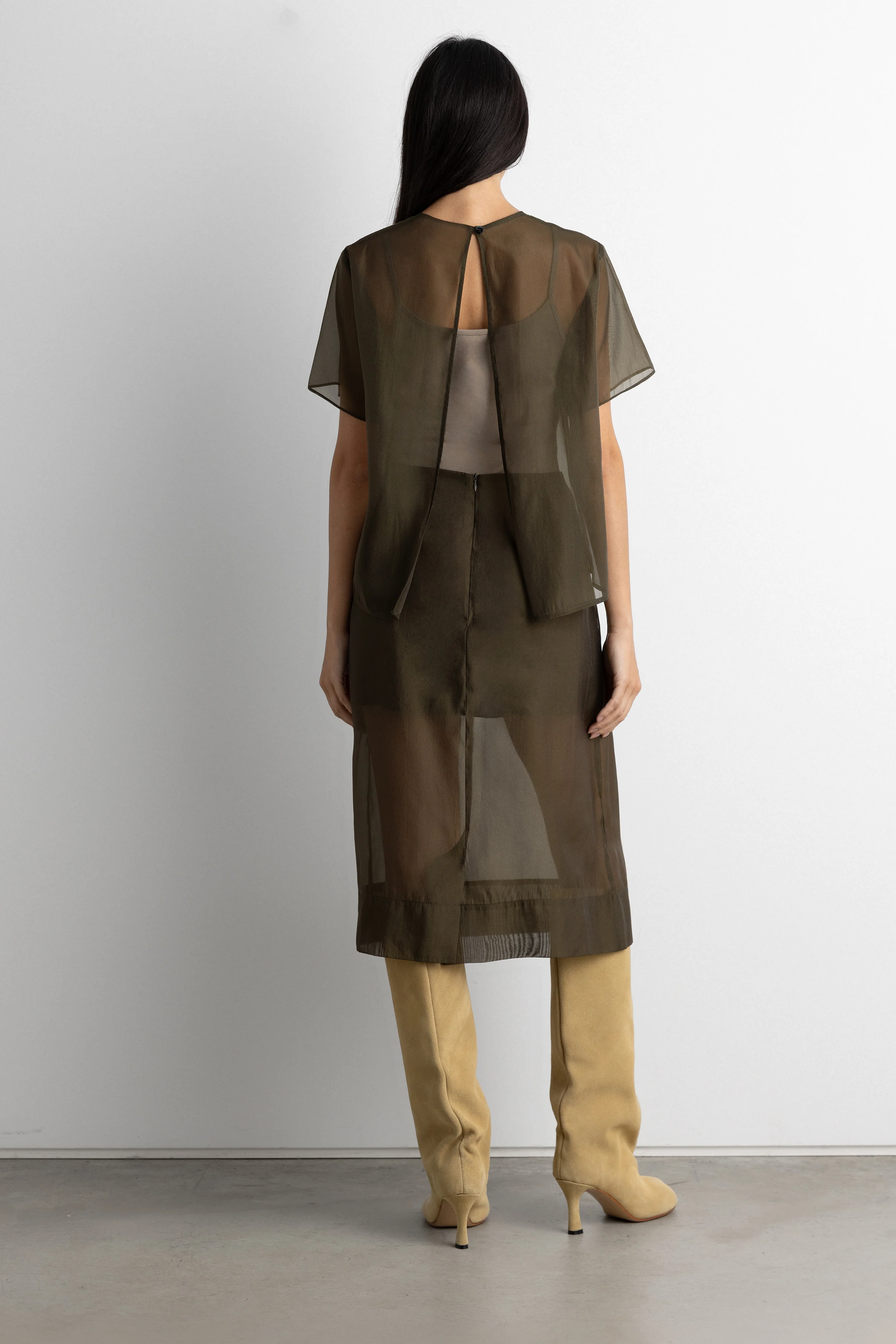 ORGANZA SHEER BACK SLIT TOP - Image 2