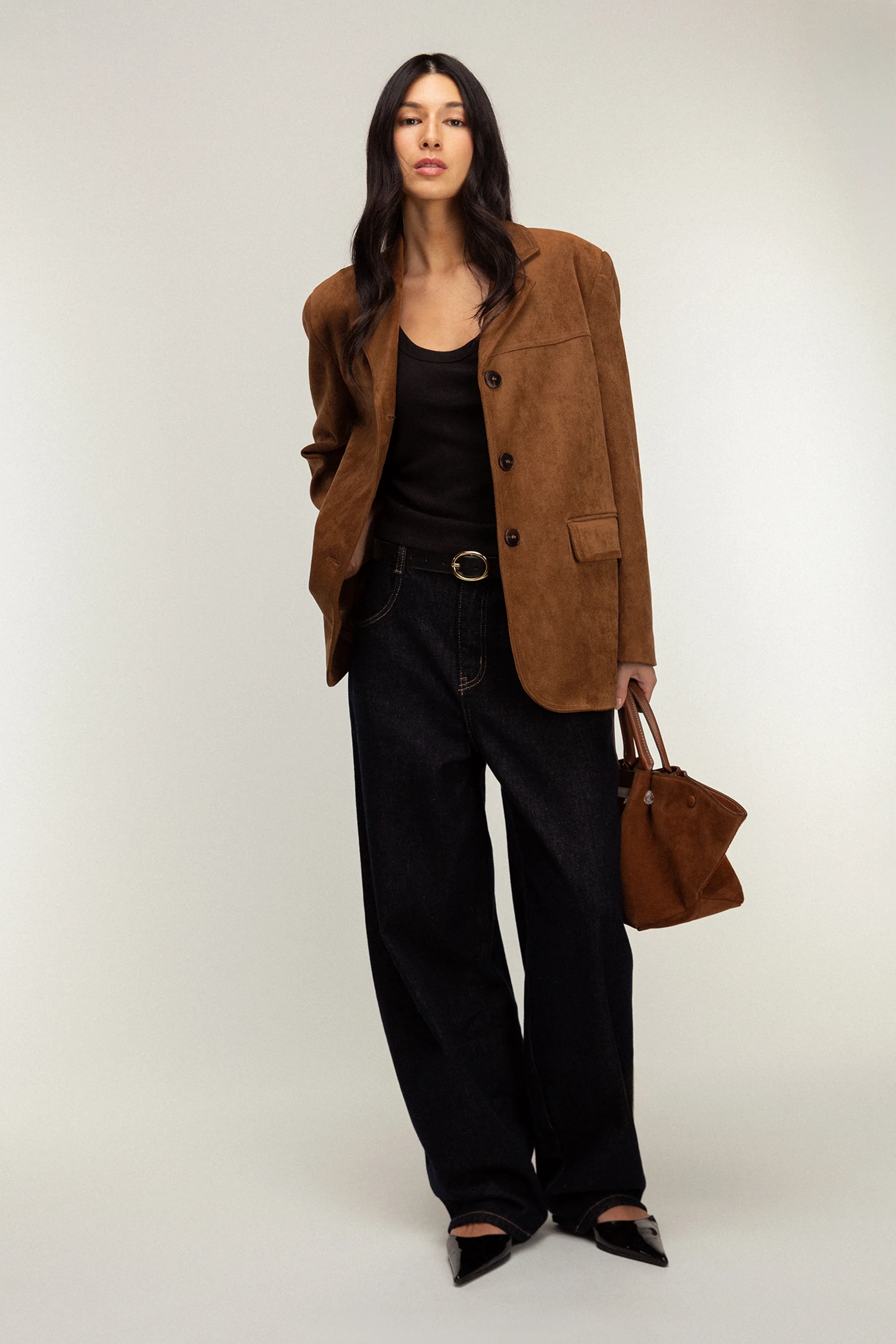 OVERSIZED VEGAN SUEDE BLAZER - Image 10