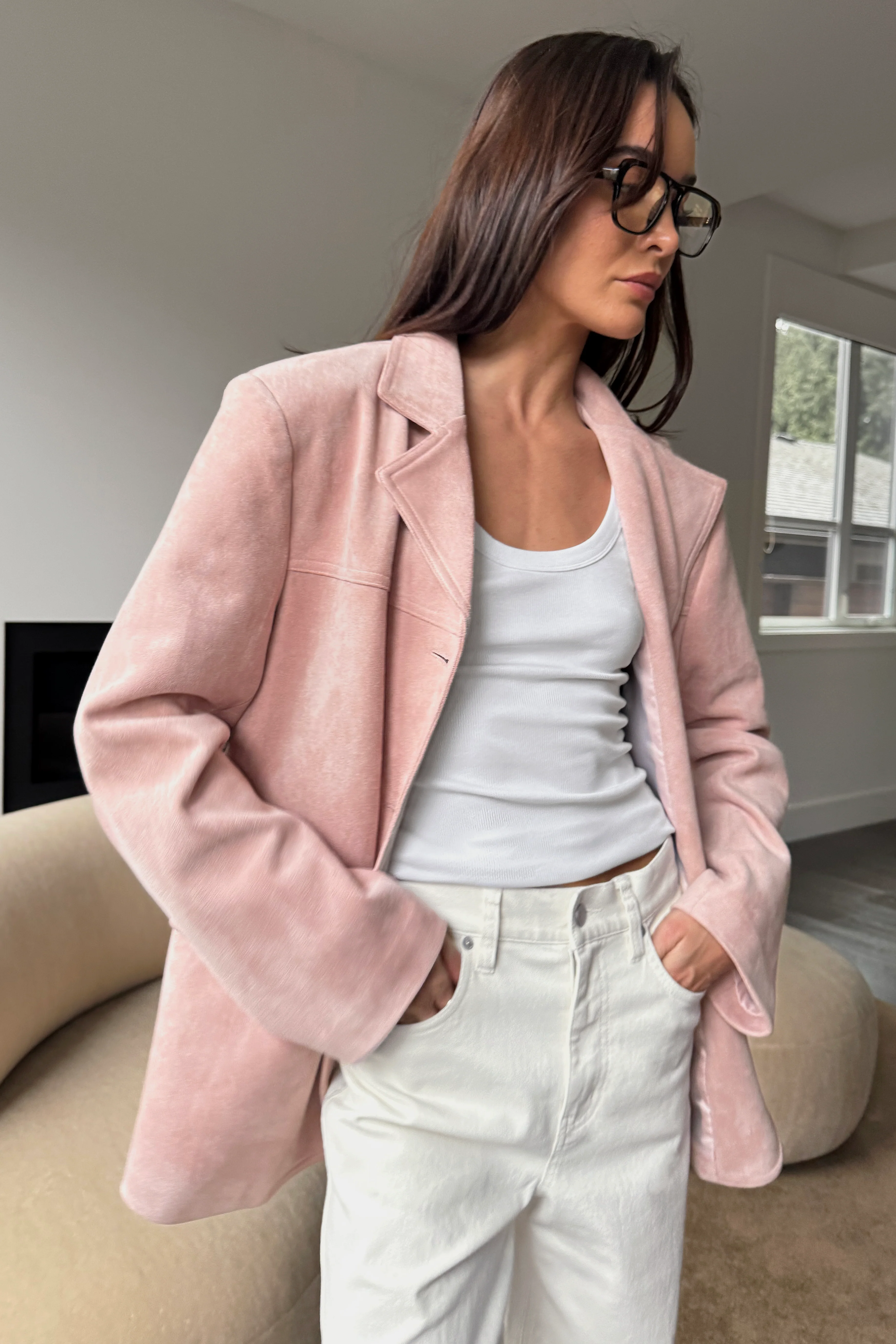 OVERSIZED VEGAN SUEDE BLAZER - Image 14