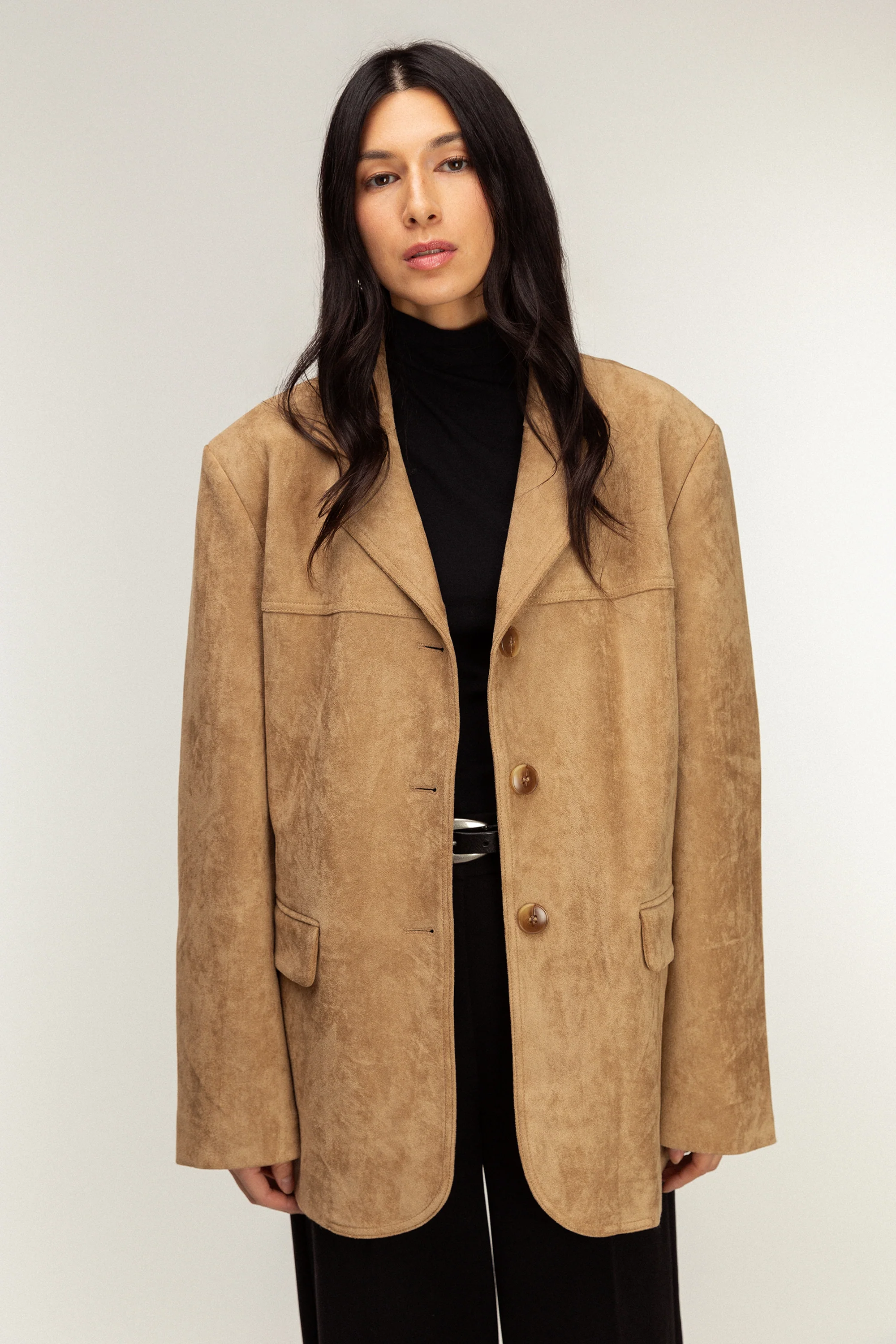 OVERSIZED VEGAN SUEDE BLAZER - Image 16