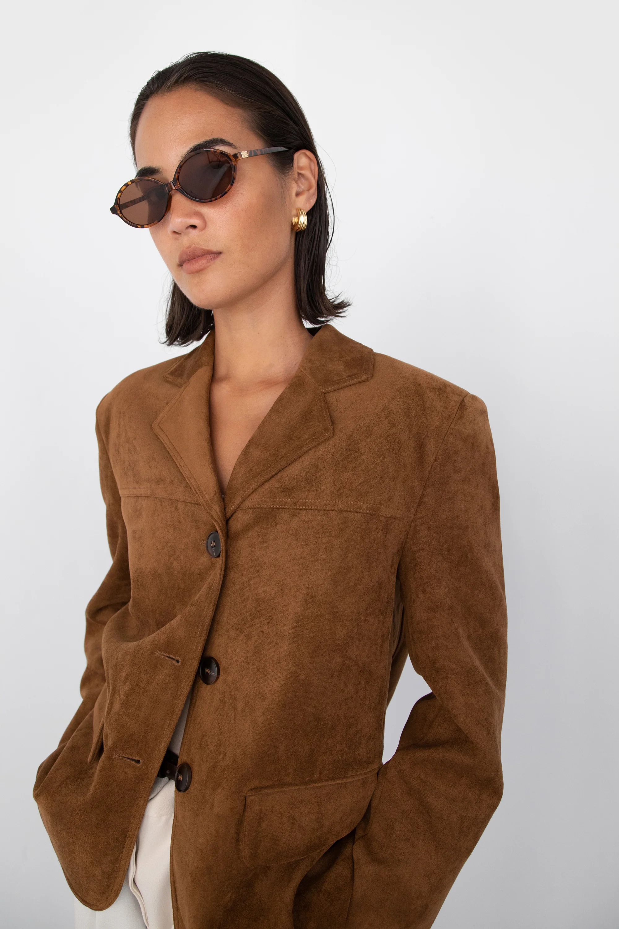 OVERSIZED VEGAN SUEDE BLAZER - Image 6