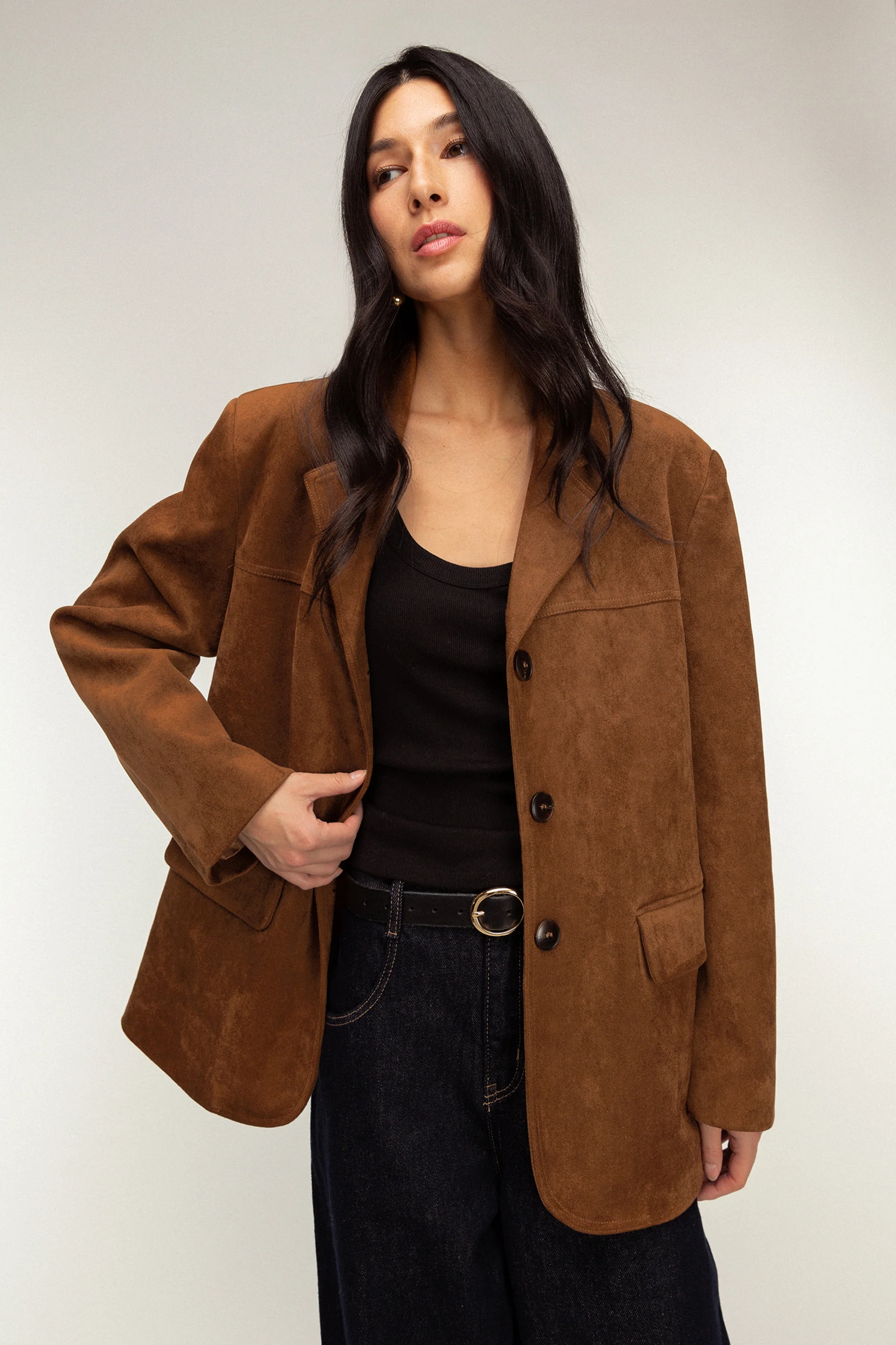 OVERSIZED VEGAN SUEDE BLAZER - Image 7