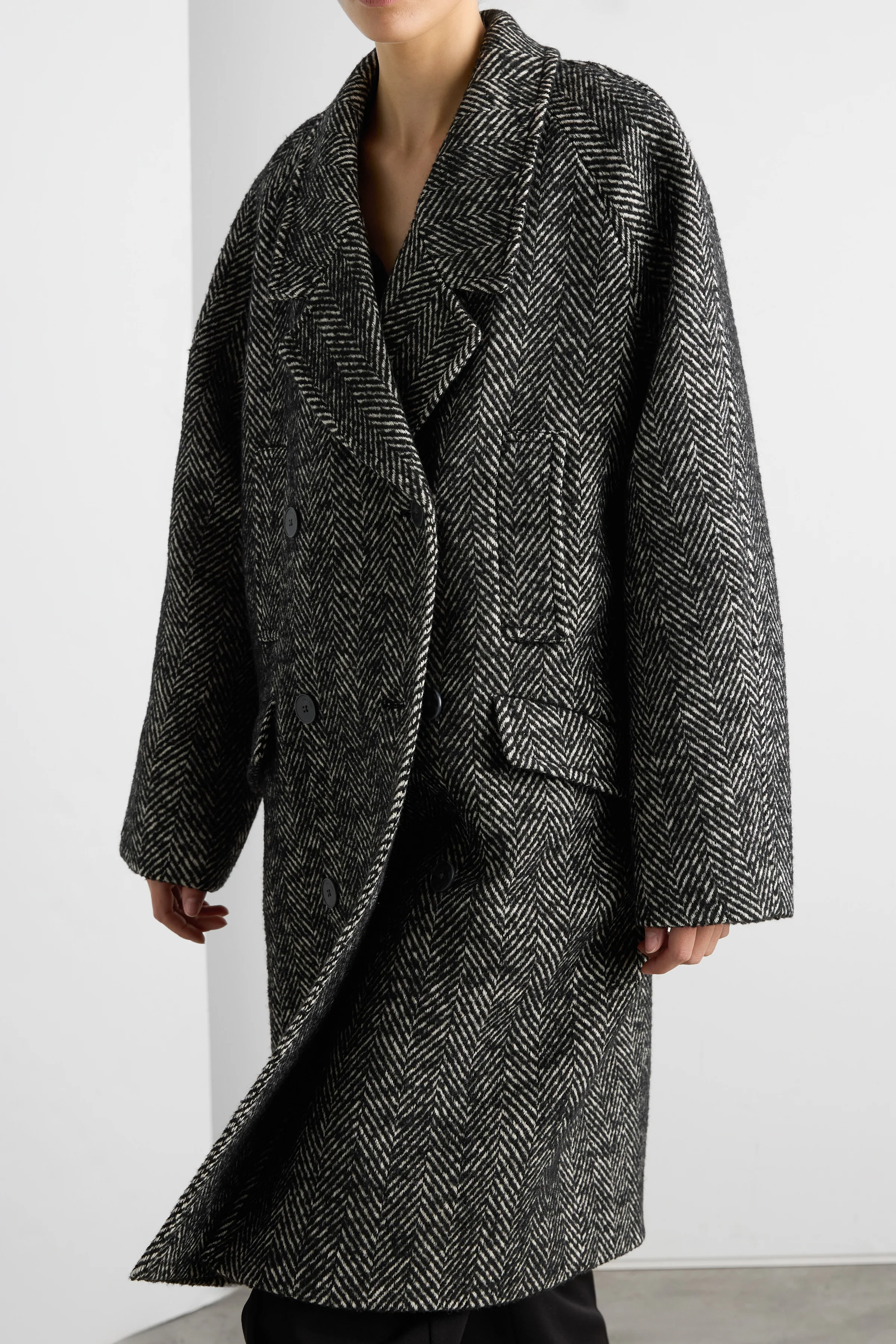 OVERSIZED WOOL-BLEND DOUBLE-BREASTED COAT - Image 11