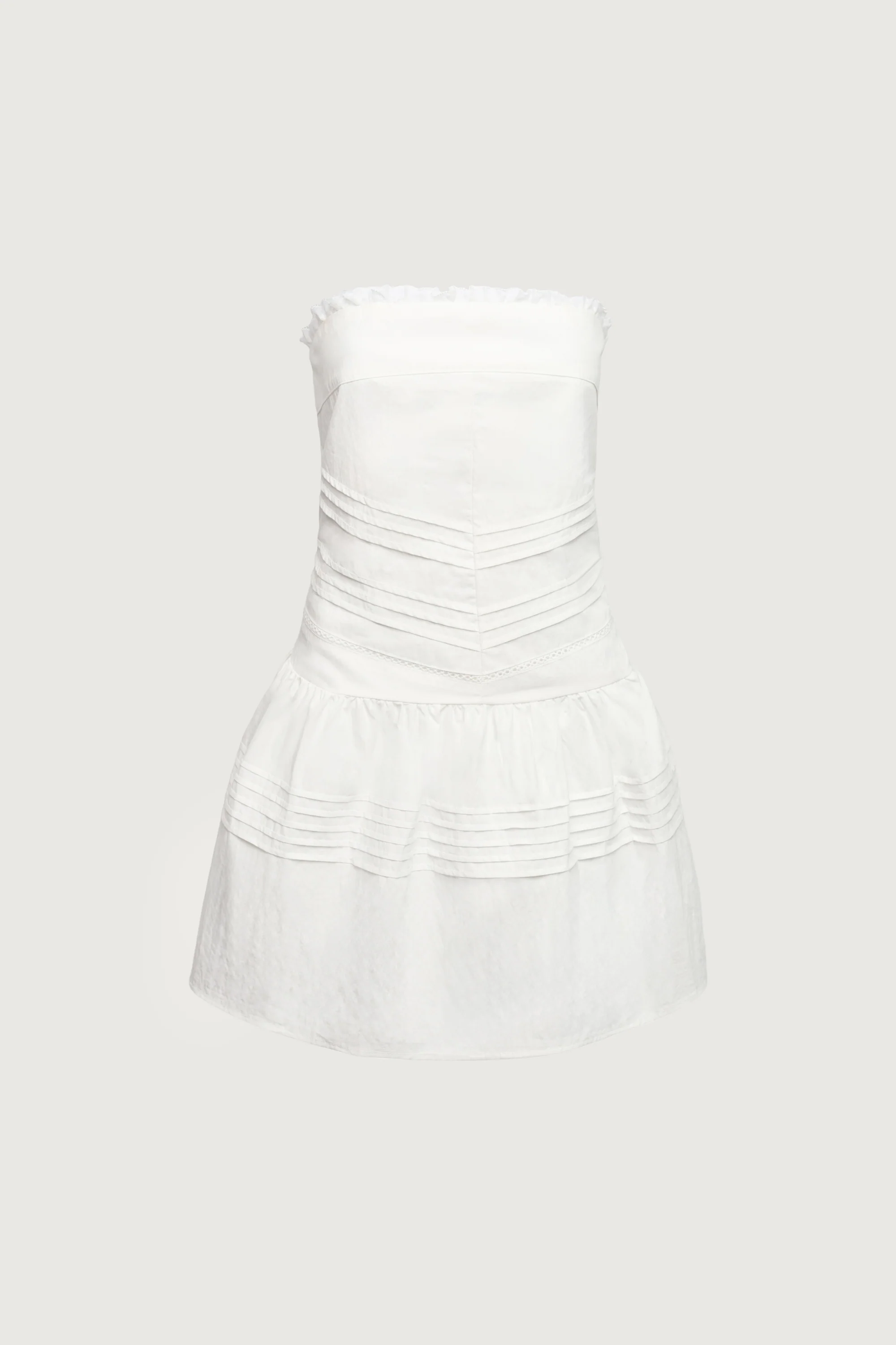 PINTUCK LACE TRIM TUBE TOP DRESS - Image 3