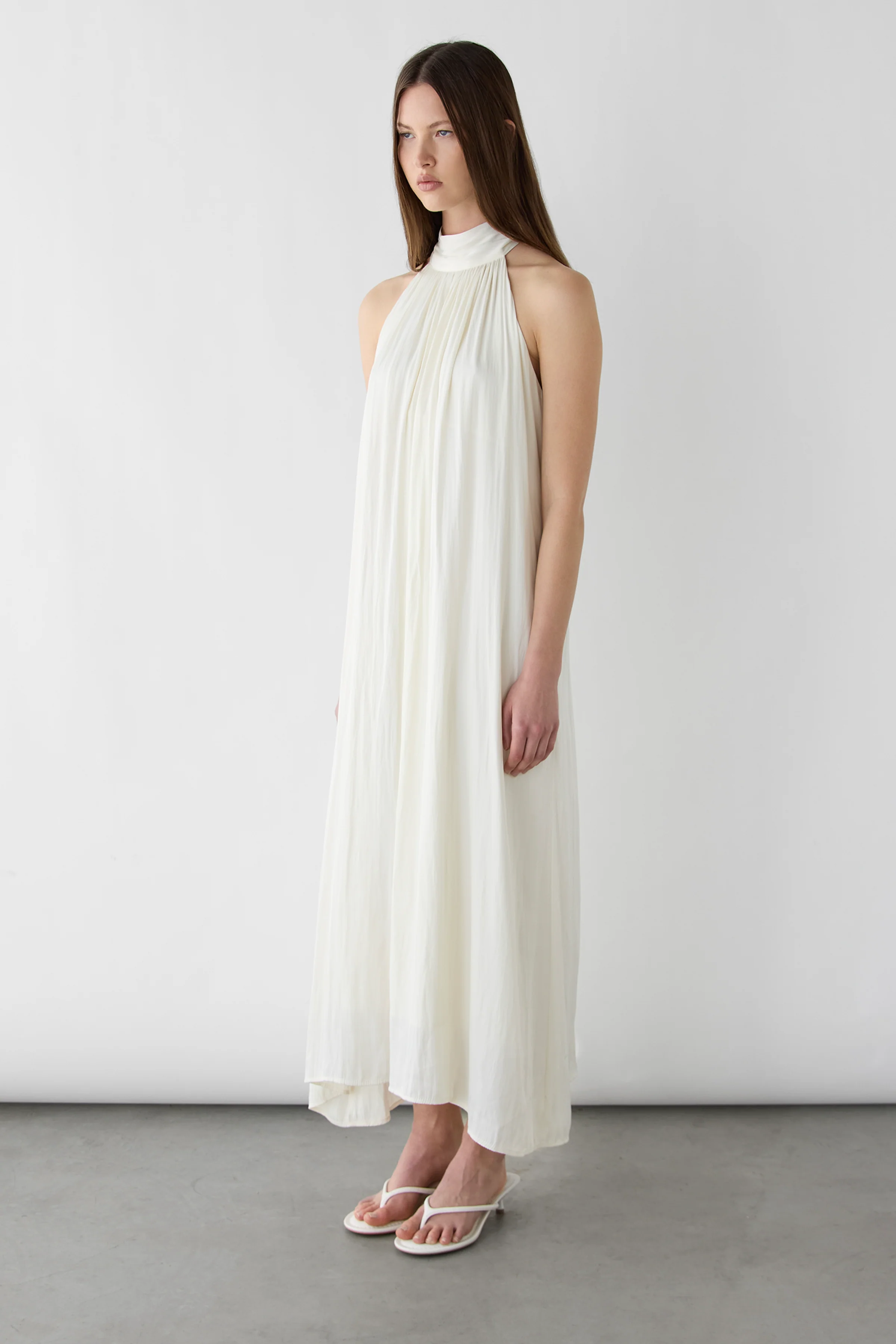 PLEATED HALTER MAXI DRESS - Image 2