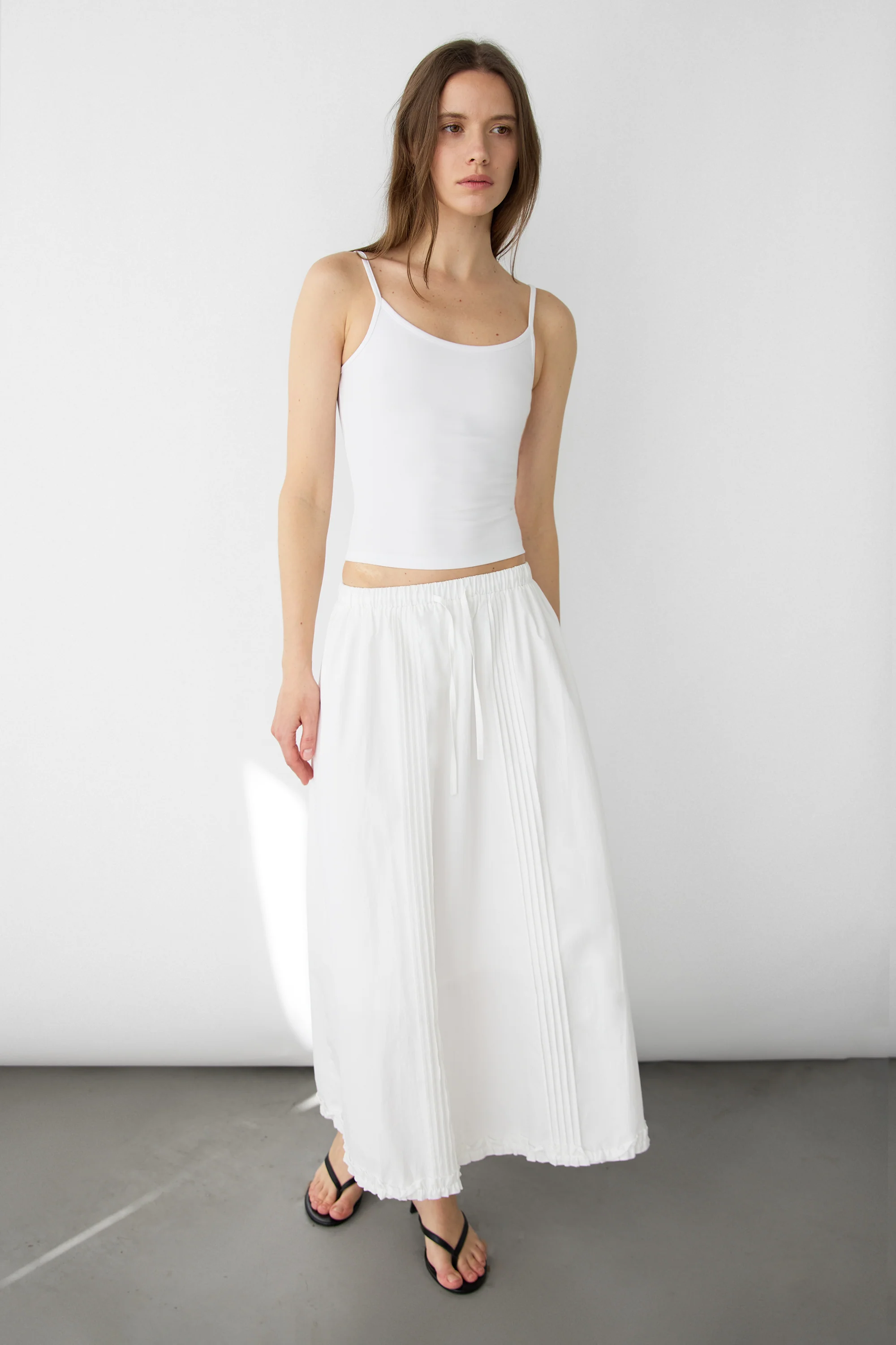 DRAWSTRING WAIST MAXI SKIRT - Image 2