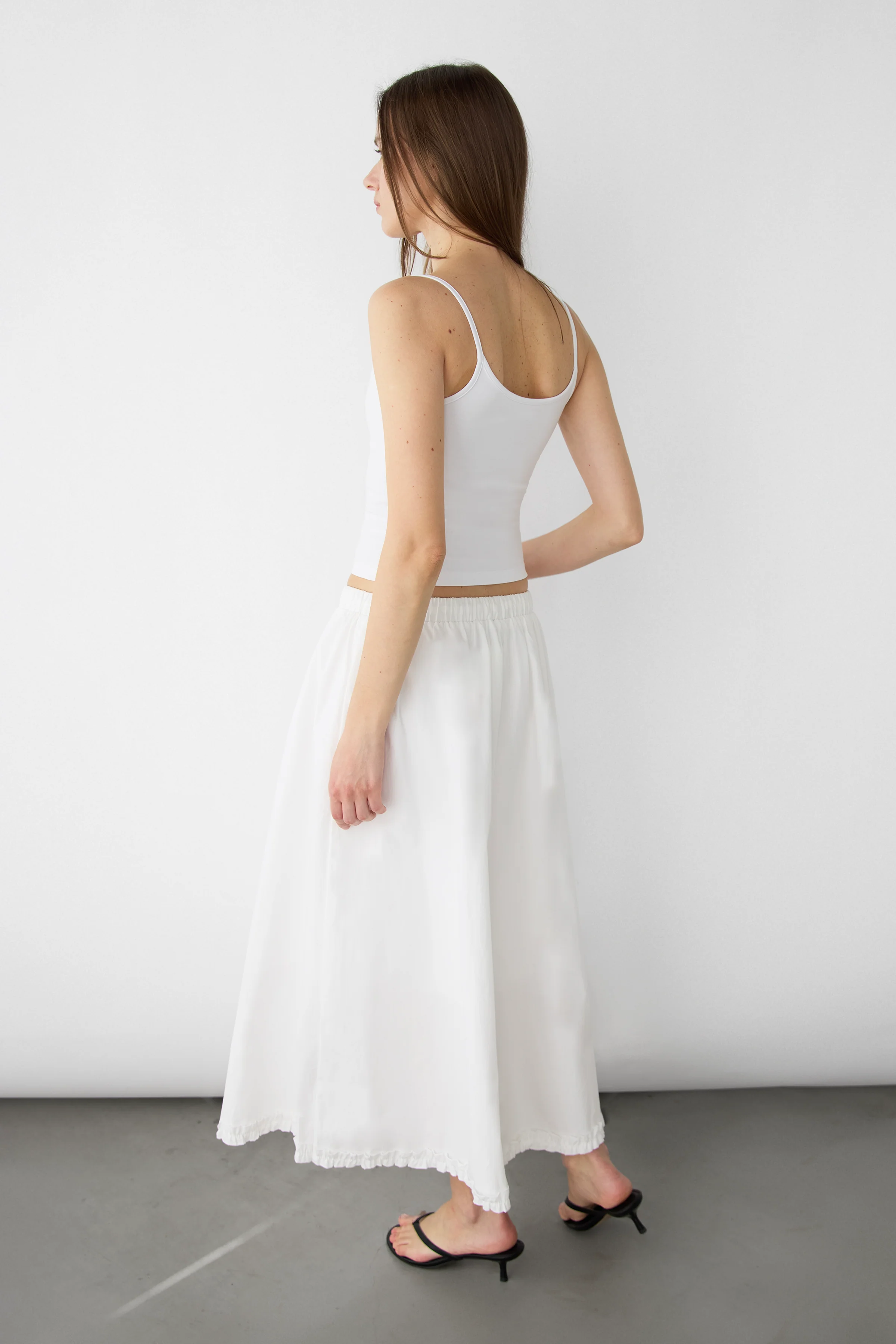 DRAWSTRING WAIST MAXI SKIRT - Image 3