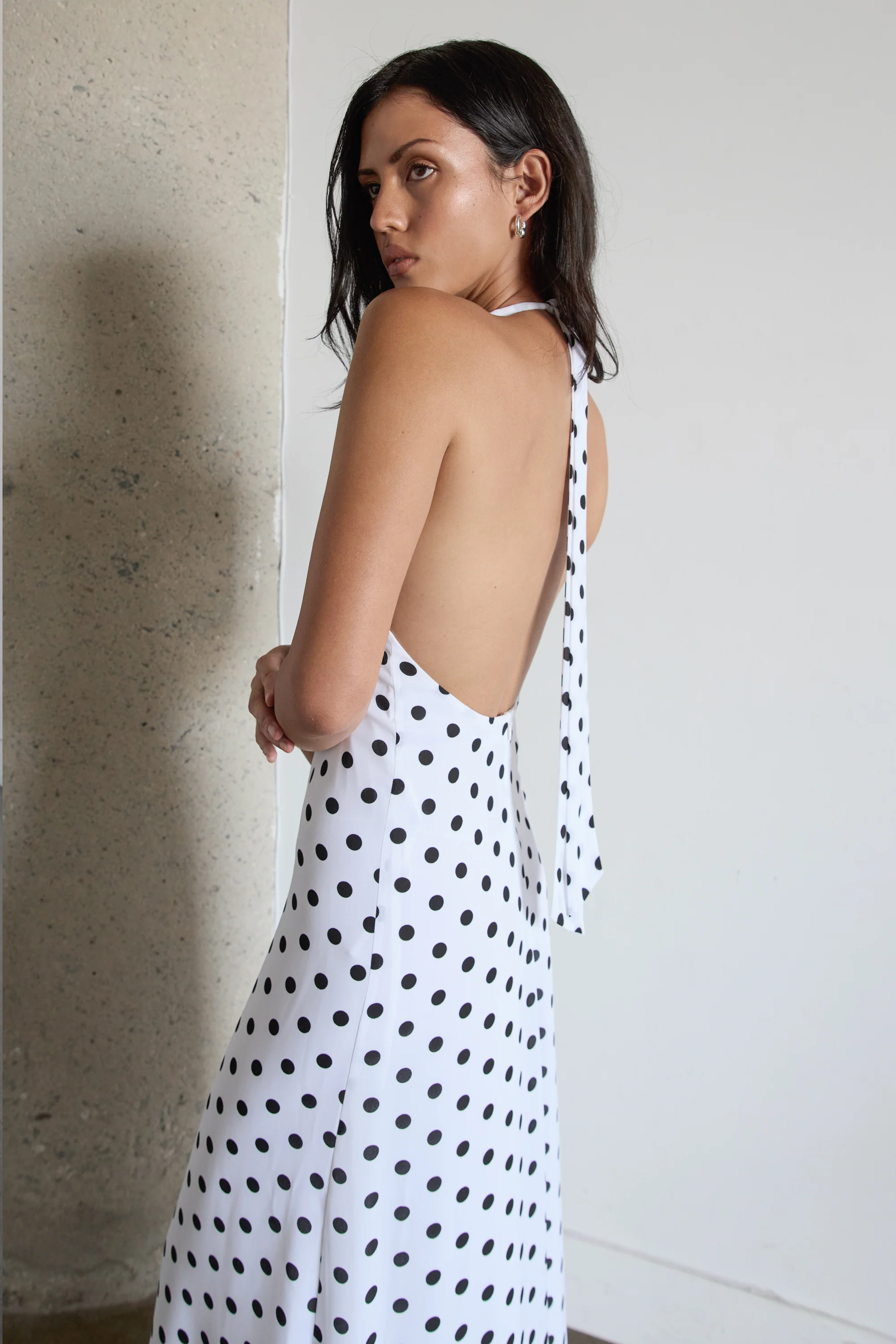 POLKA DOT V-NECK MAXI DRESS - Image 2