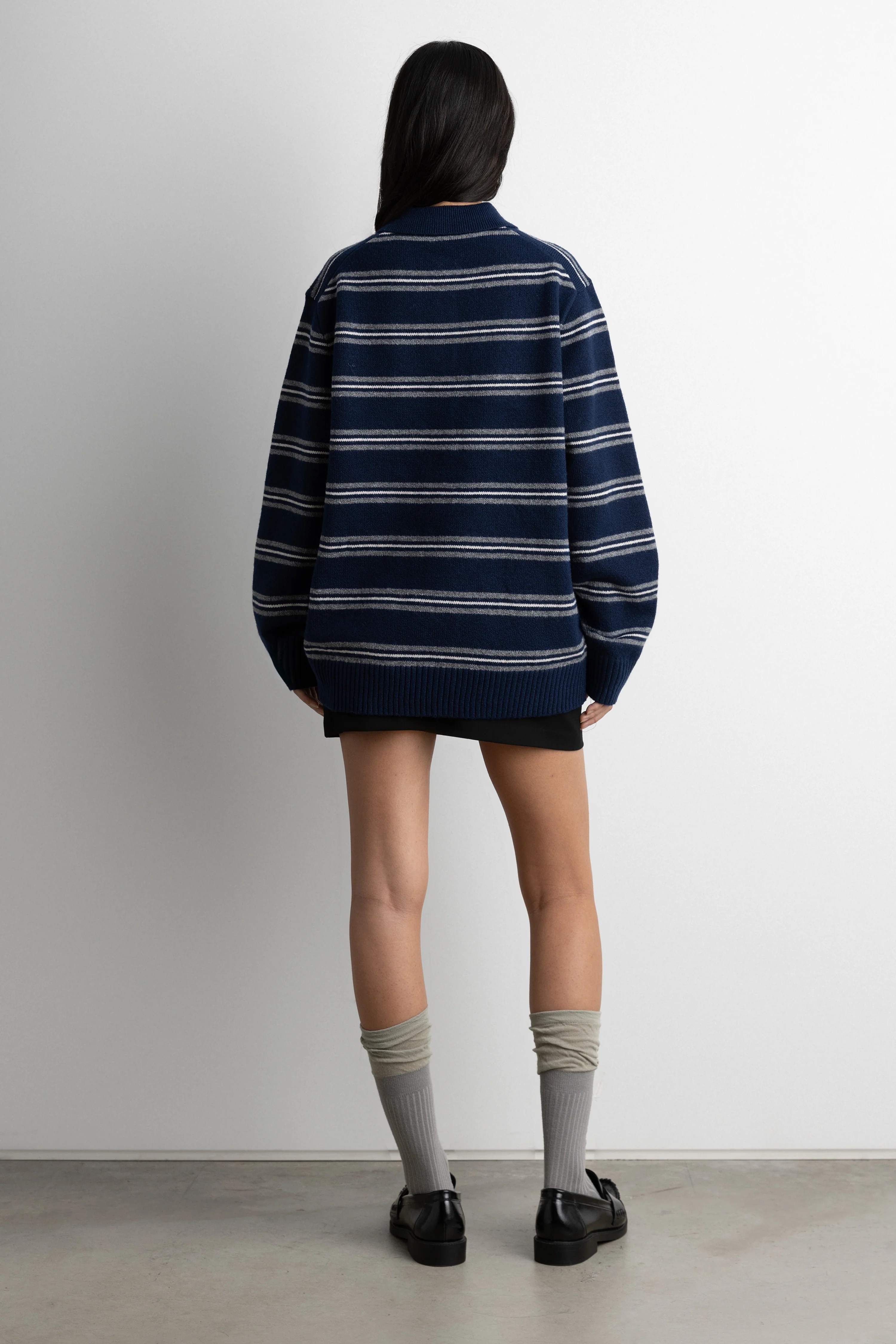 STRIPED LONG SLEEVE POLO SWEATER - Image 14