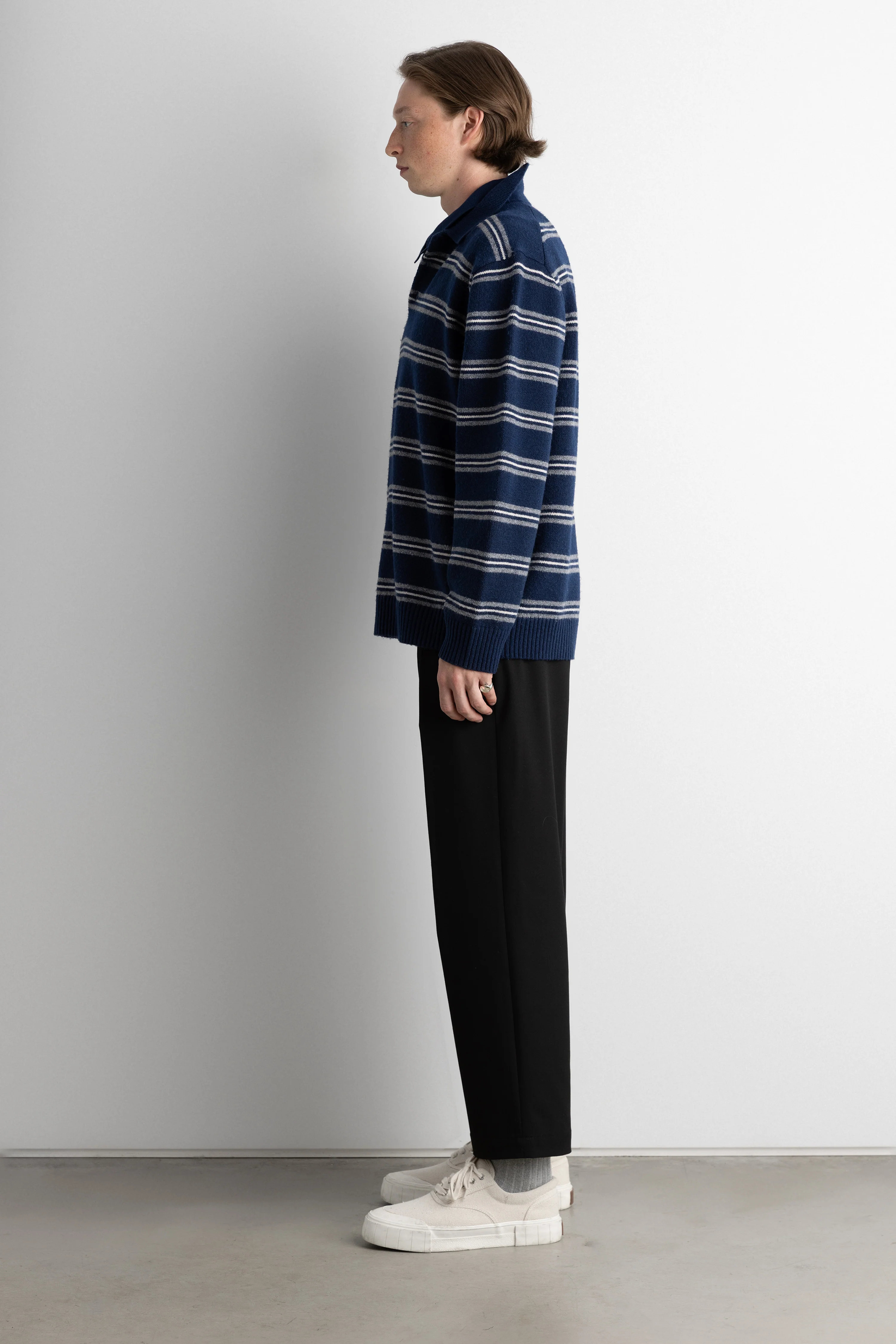 STRIPED LONG SLEEVE POLO SWEATER - Image 8