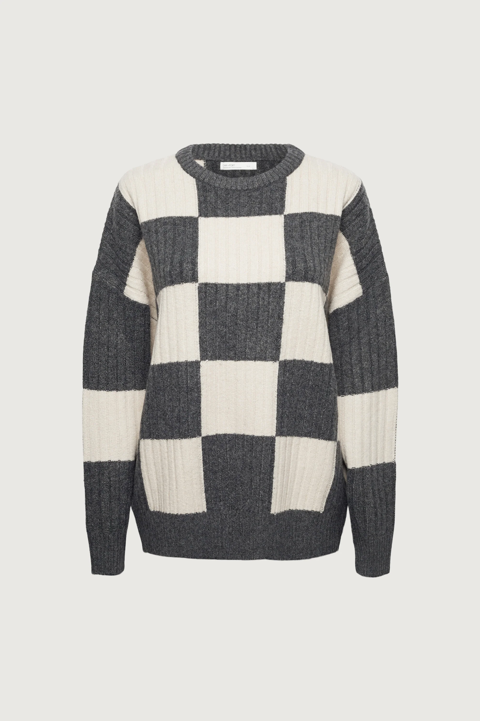RIB-KNIT CHECKERED SWEATER - Image 2