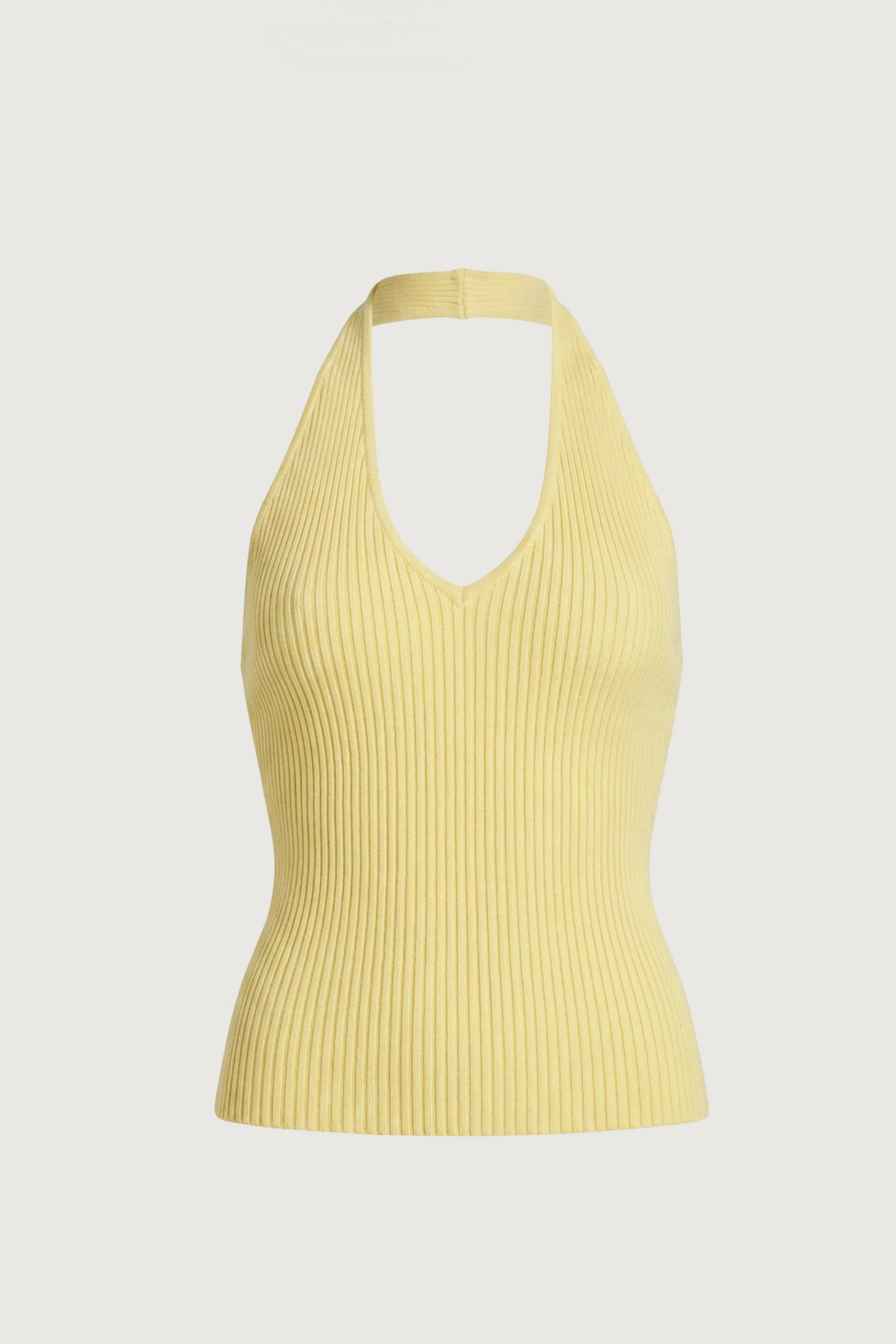 RIBBED KNIT HALTER TANK TOP - Image 9