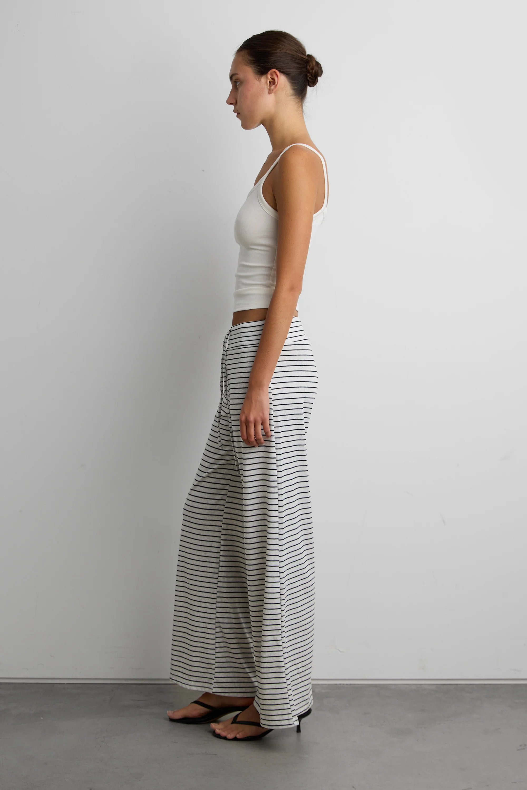 RIBBED KNIT STRIPED FLARE PANT - Image 3