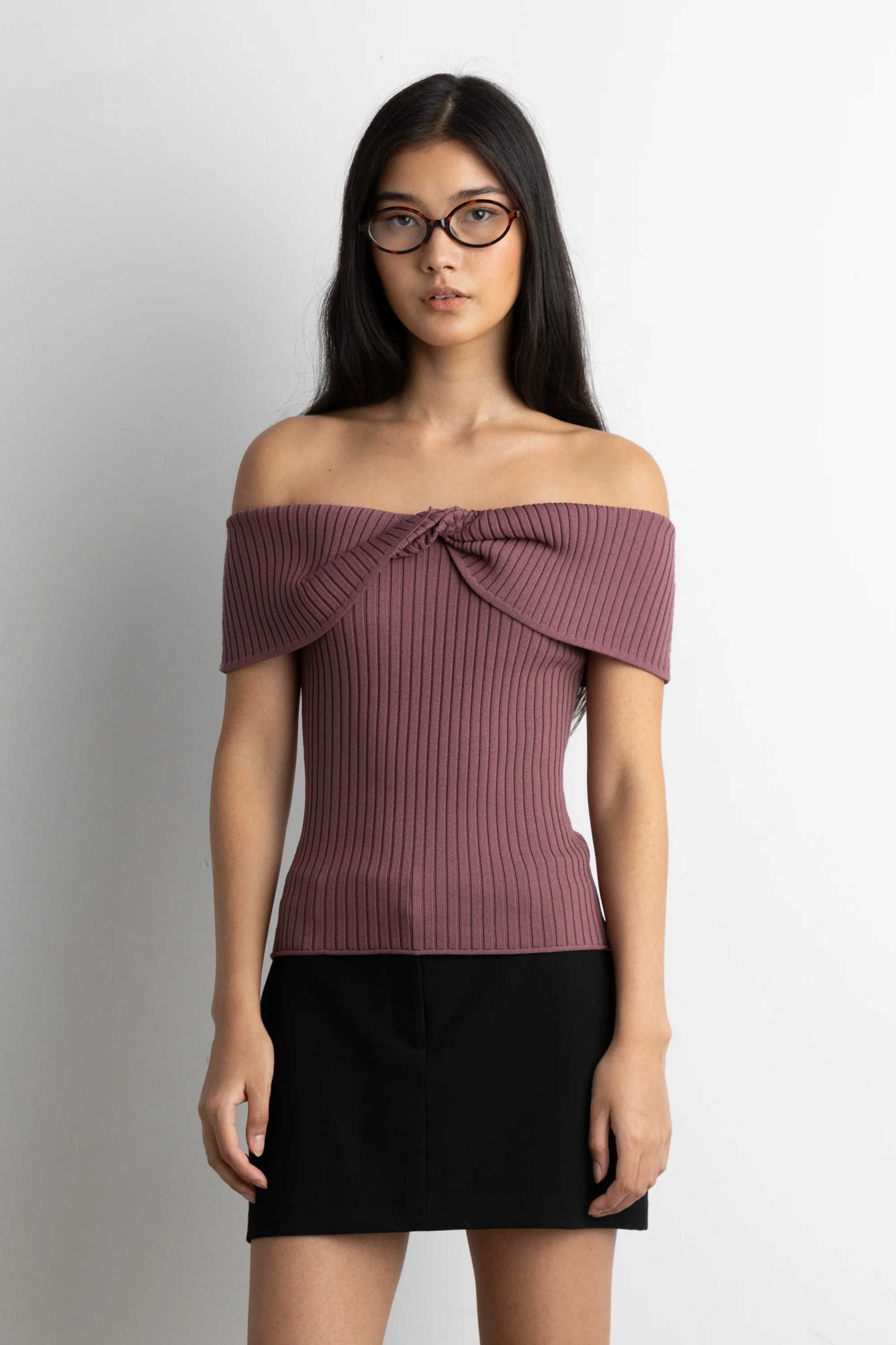 RIBBED TWIST OFF THE SHOULDER TOP - Image 2