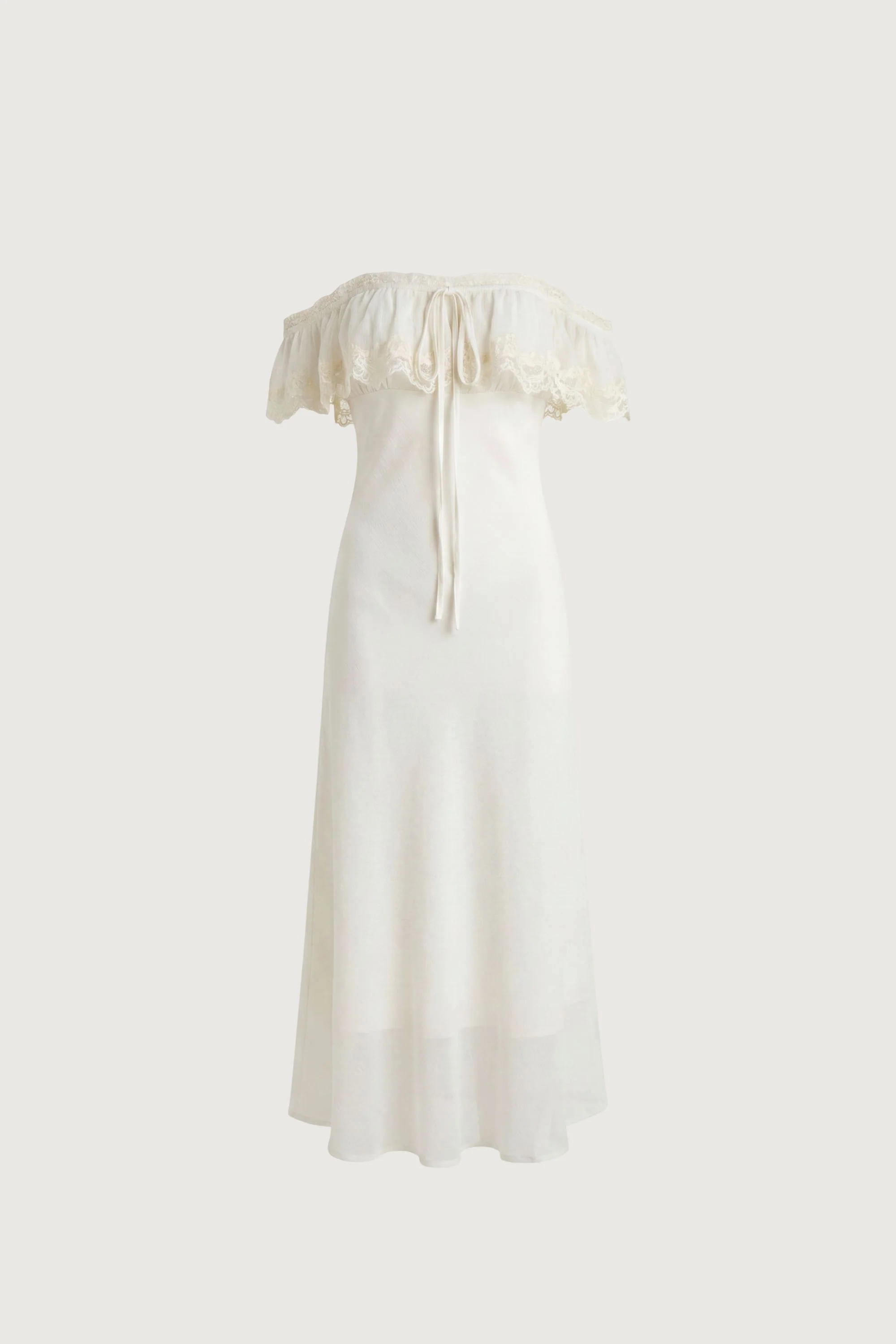 RUFFLE MAXI DRESS WITH LACE TRIM DETAIL - Image 5