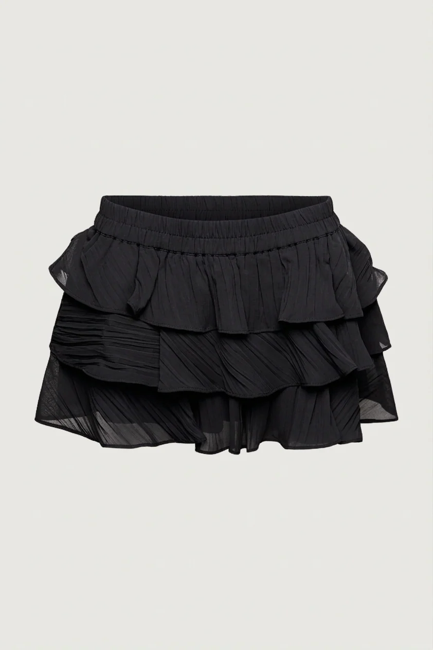 RUFFLED TIERED CHIFFON MINI SKORT - Image 4