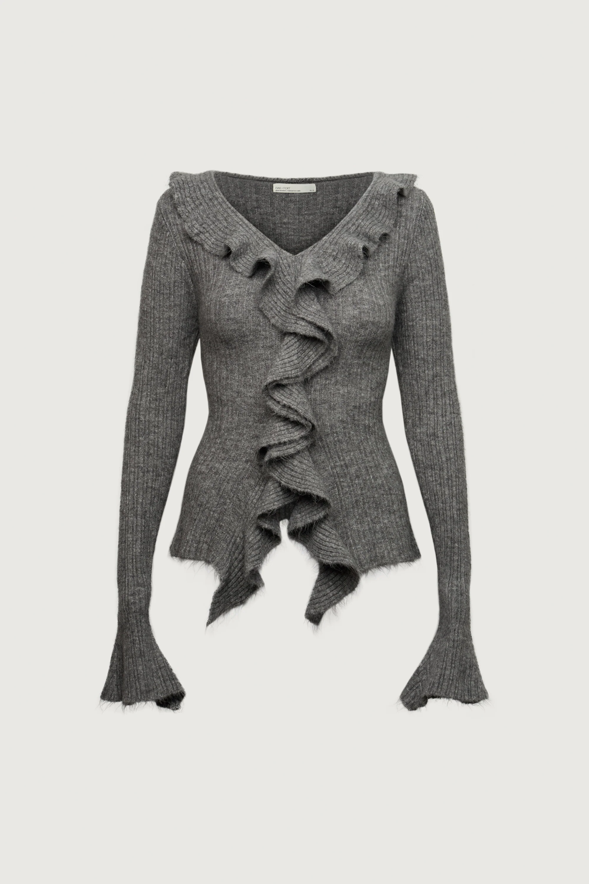 RUFFLED V-NECK SWEATER - Image 3