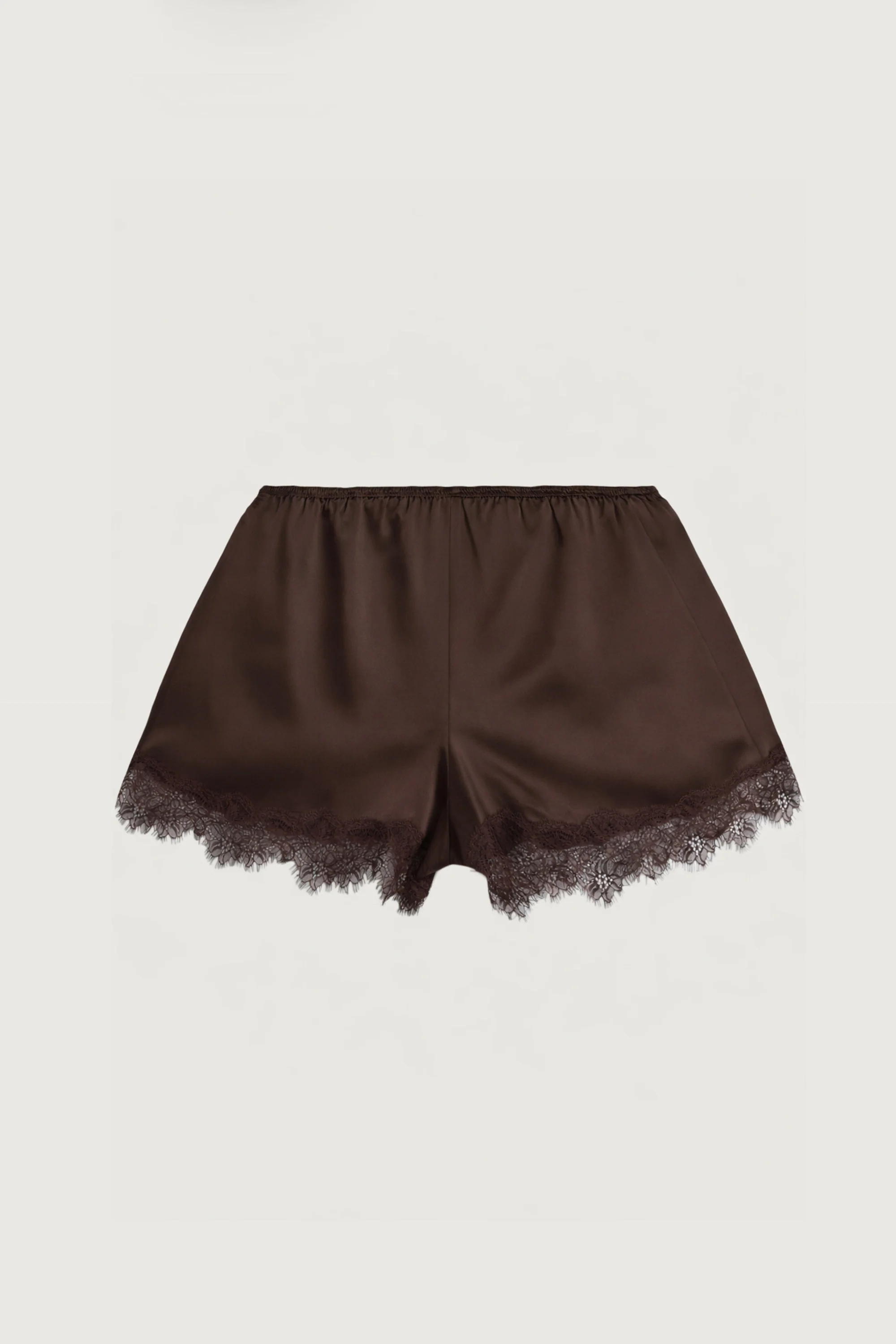 SATIN SHORT WITH LACE HEM - Image 8