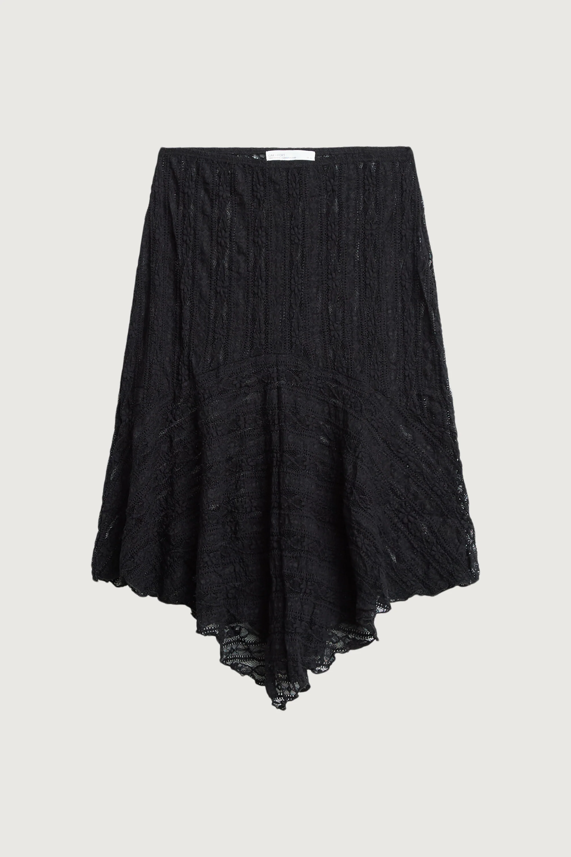 ASYMMETRICAL LACE MIDI SKIRT - Image 3