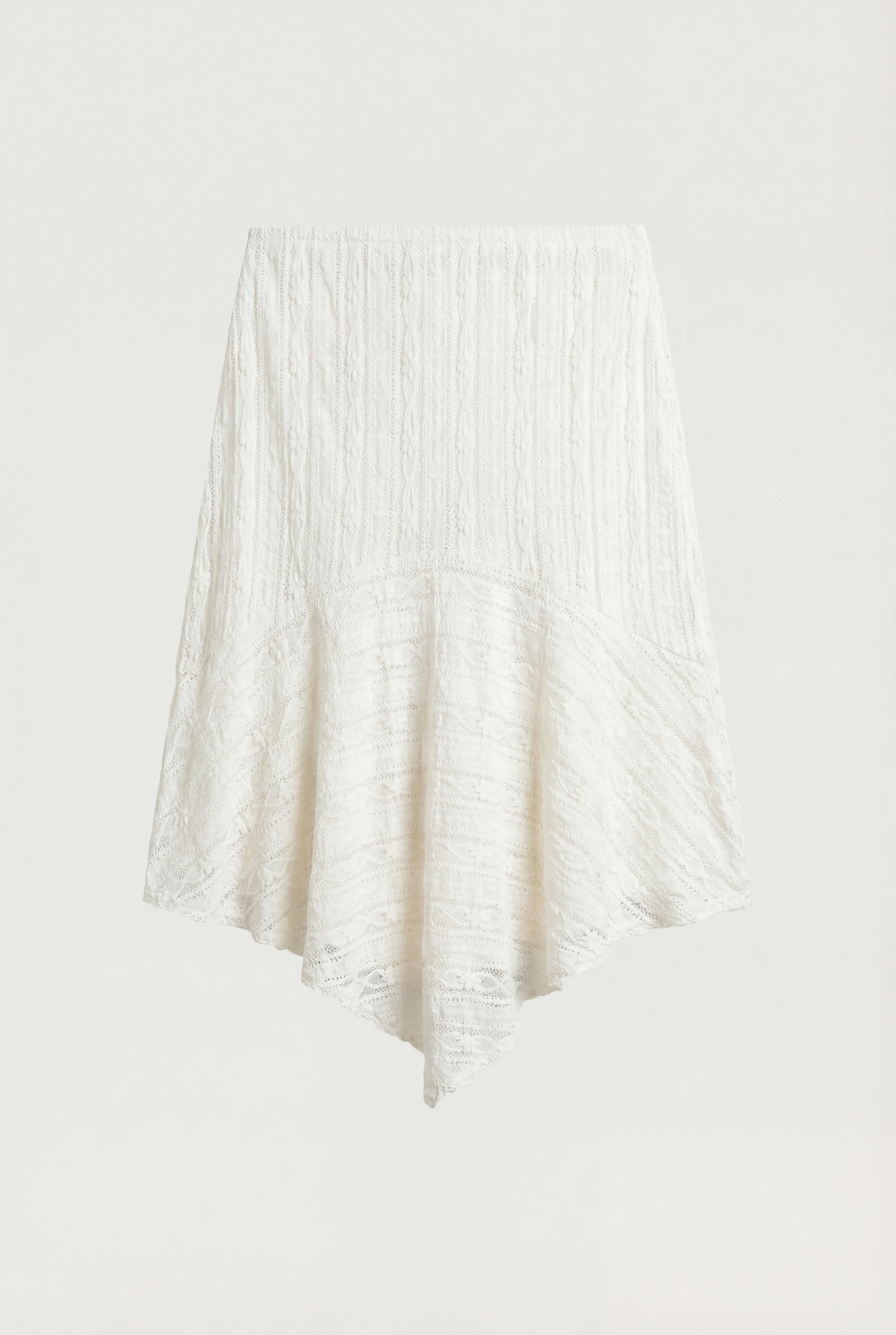 ASYMMETRICAL LACE MIDI SKIRT - Image 4