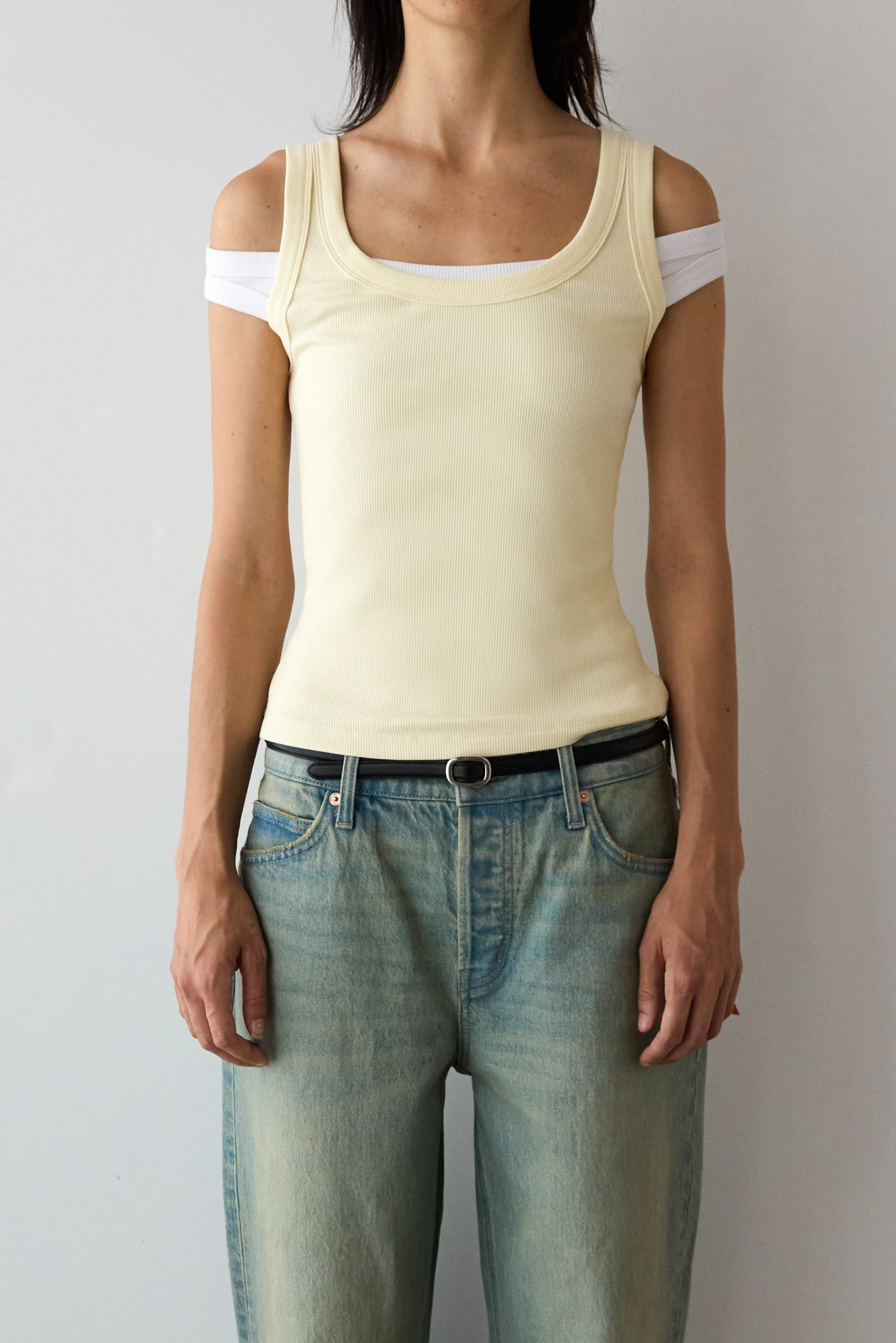 RIBBED MODAL SCOOP NECK TANK TOP - Image 3