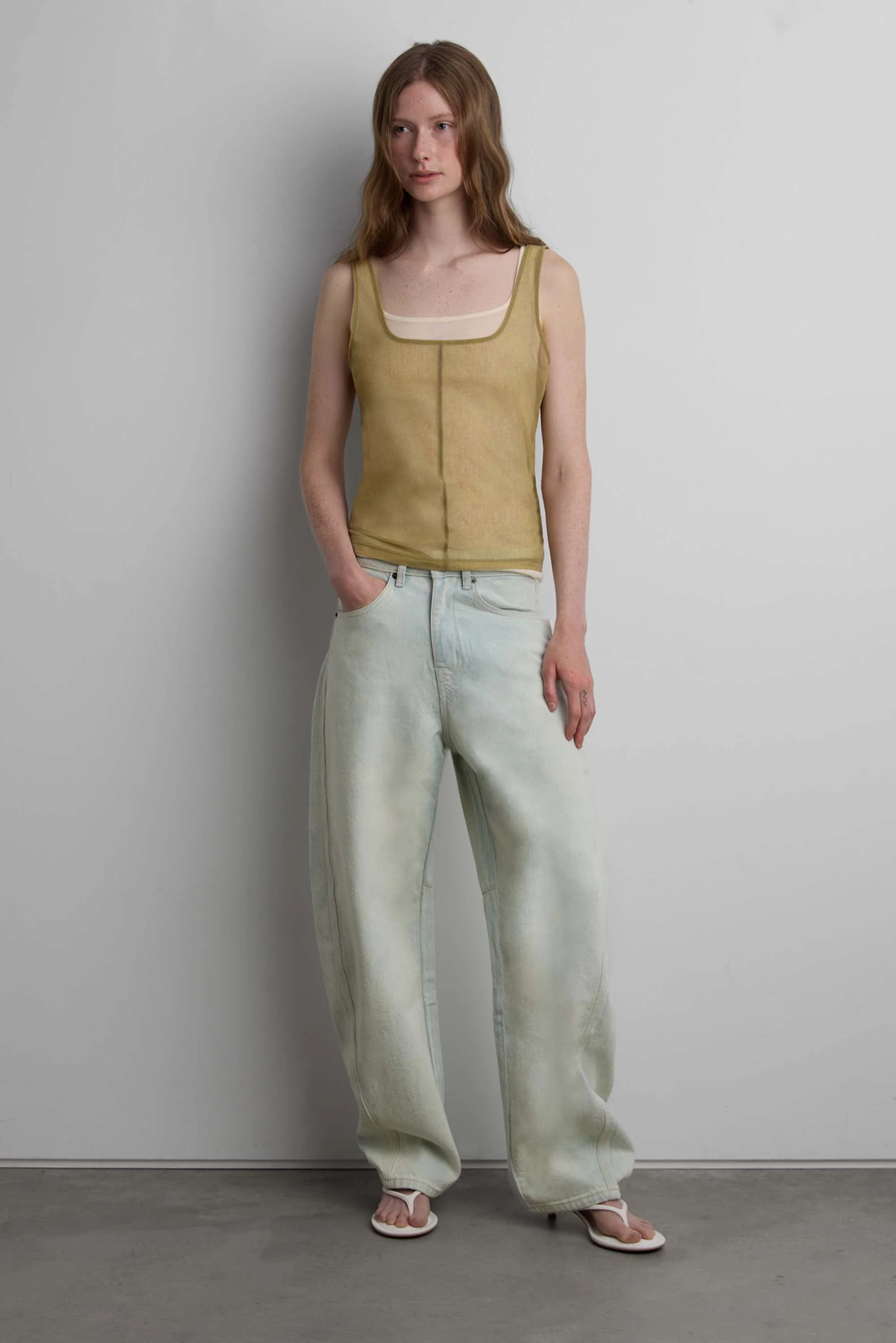 SHEER LAYERED TOP WITH PIPING DETAIL - Image 2