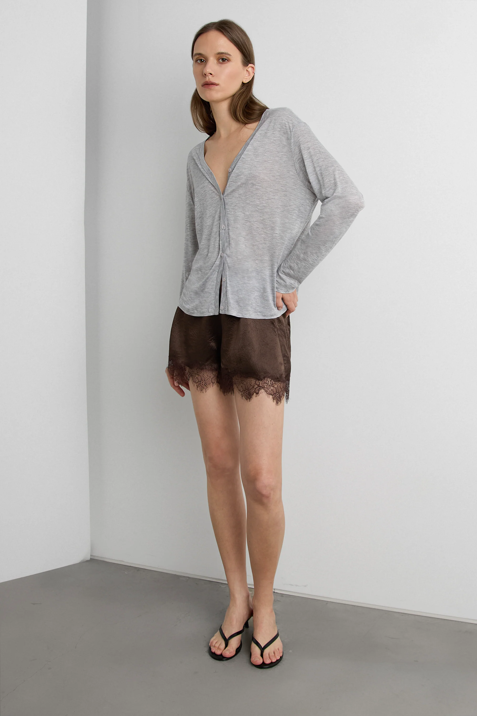 SHEER V-NECK CARDIGAN - Image 2