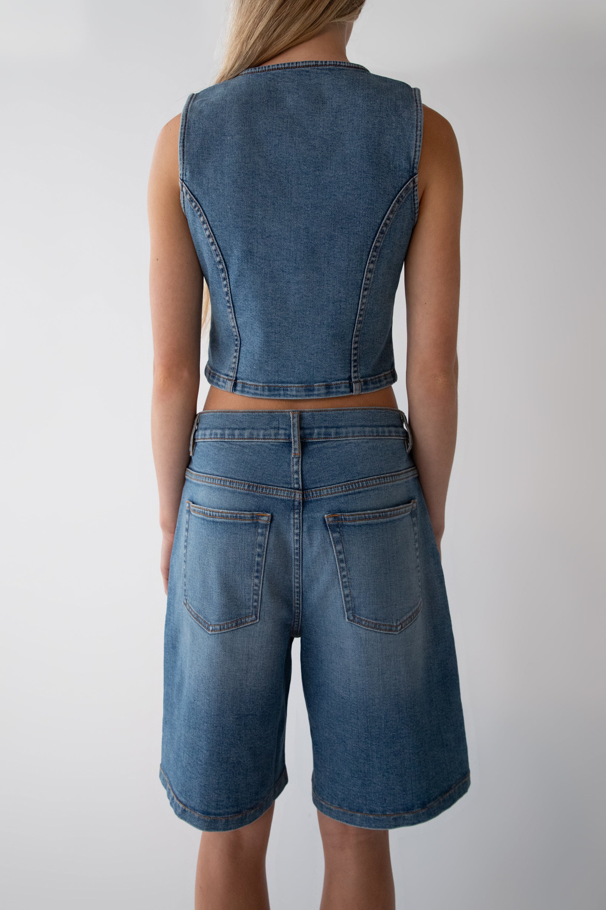 STRETCH DENIM JORT - Image 8