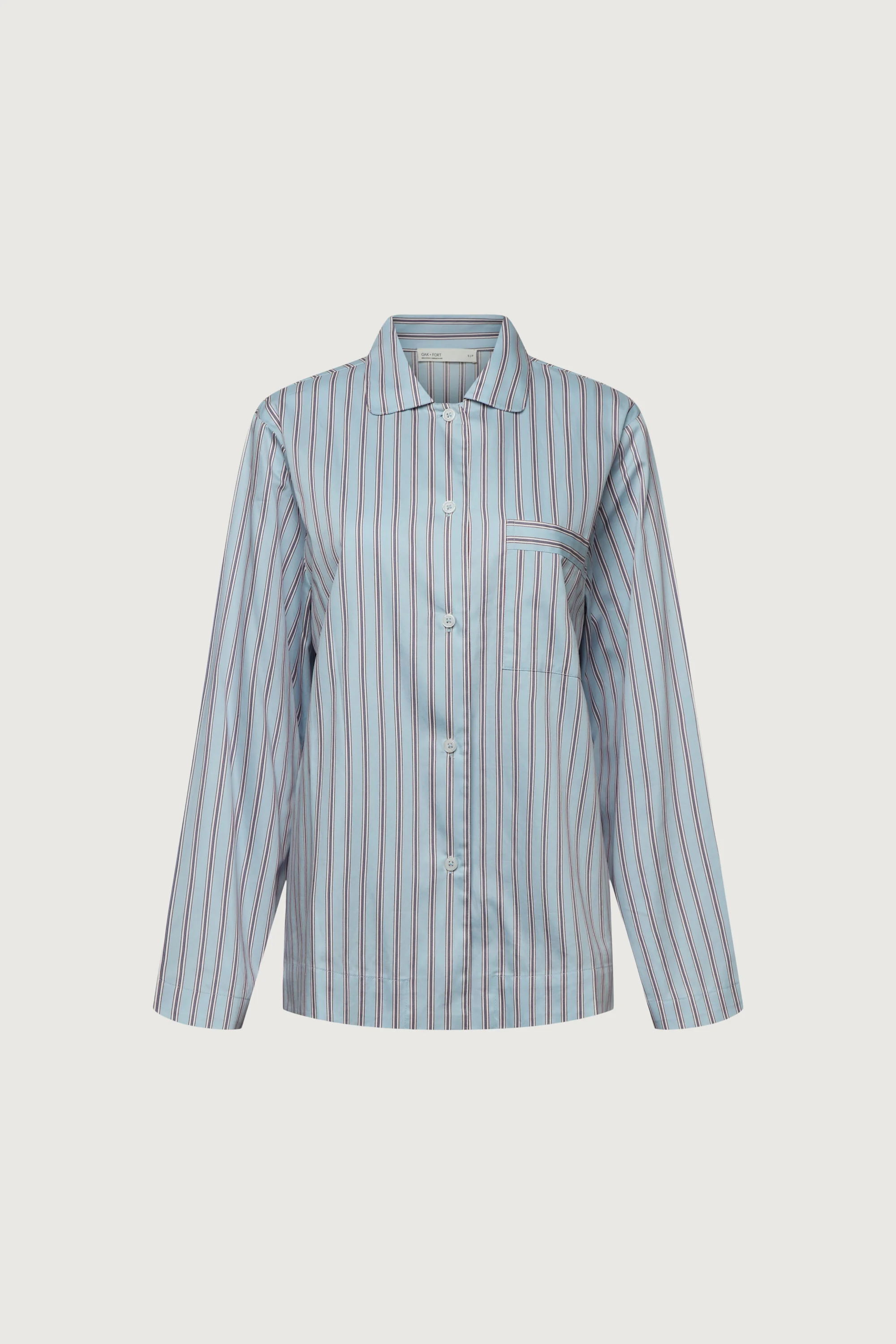 STRIPED BUTTON UP PAJAMA SHIRT - Image 5