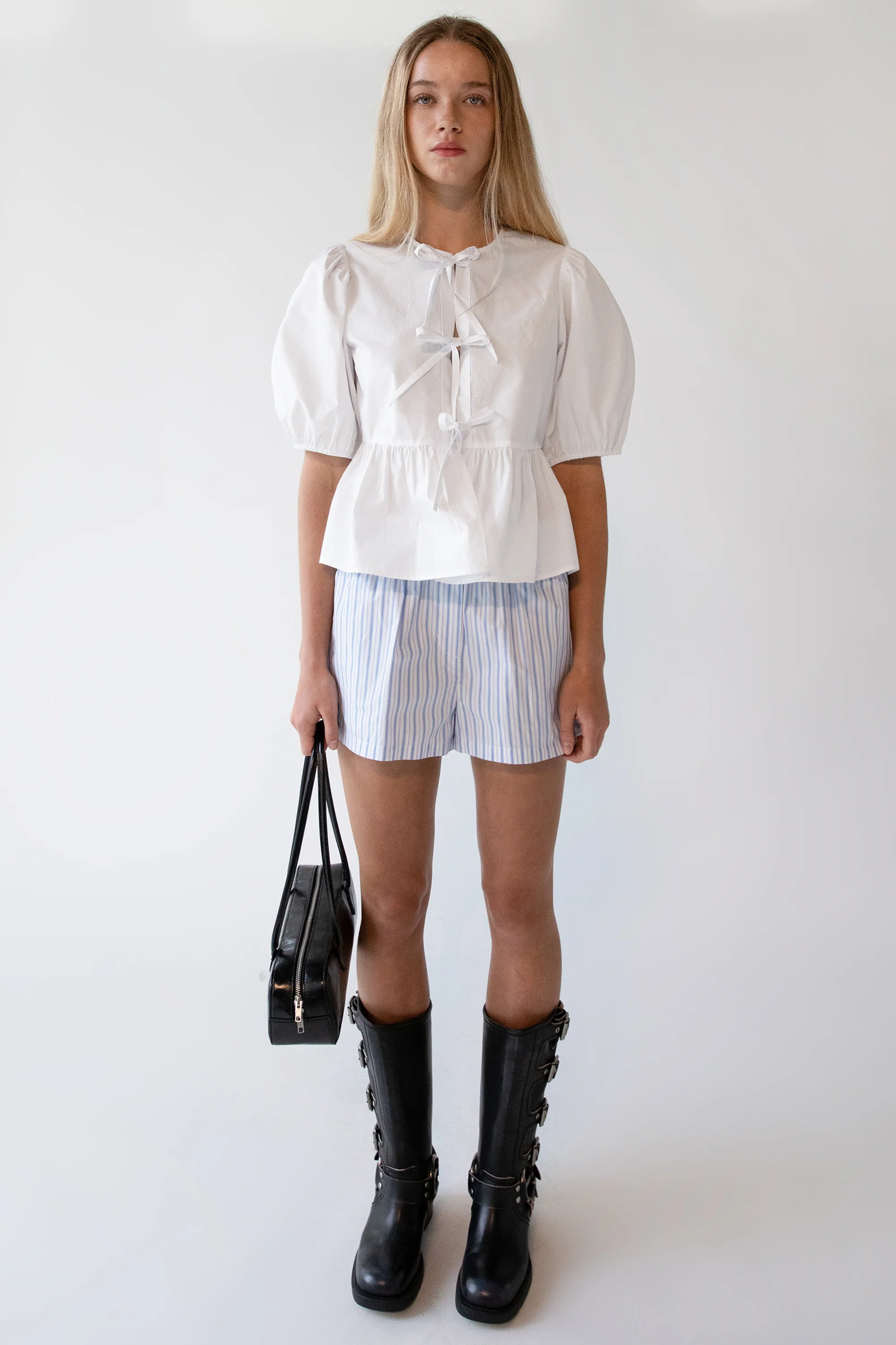 STRIPED COTTON POPLIN BOXER SHORT - Image 7