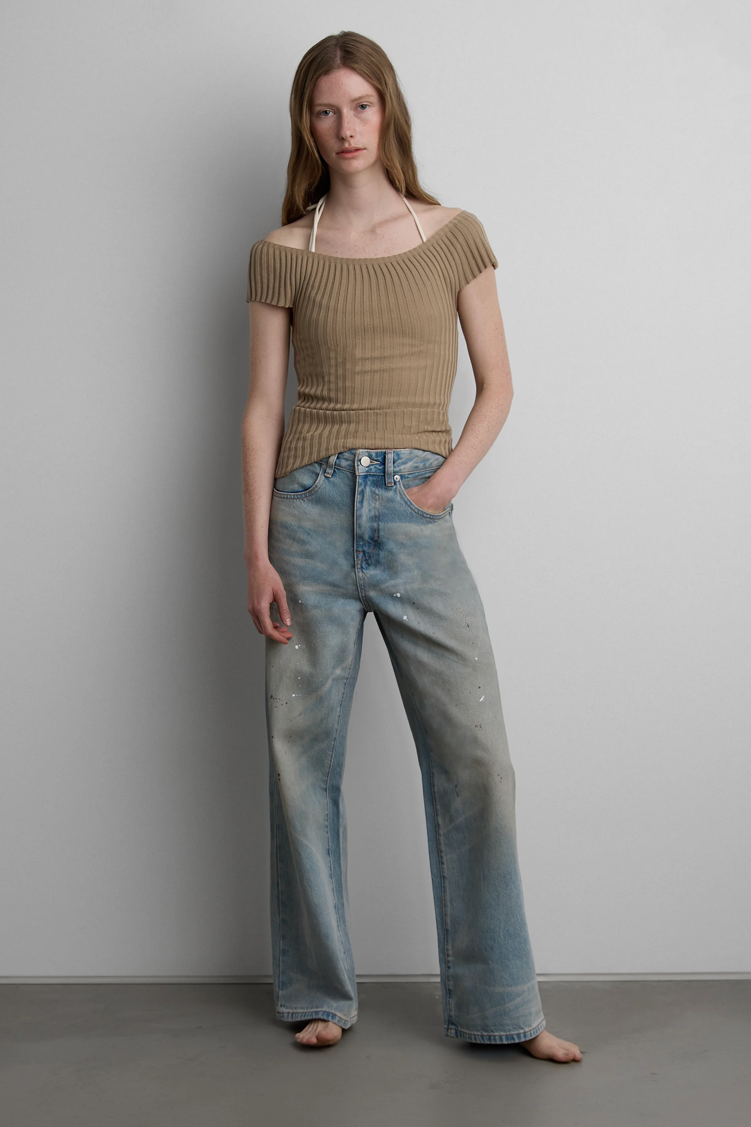 TEXTURED RIBBED KNIT CAP SLEEVE TOP - Image 2