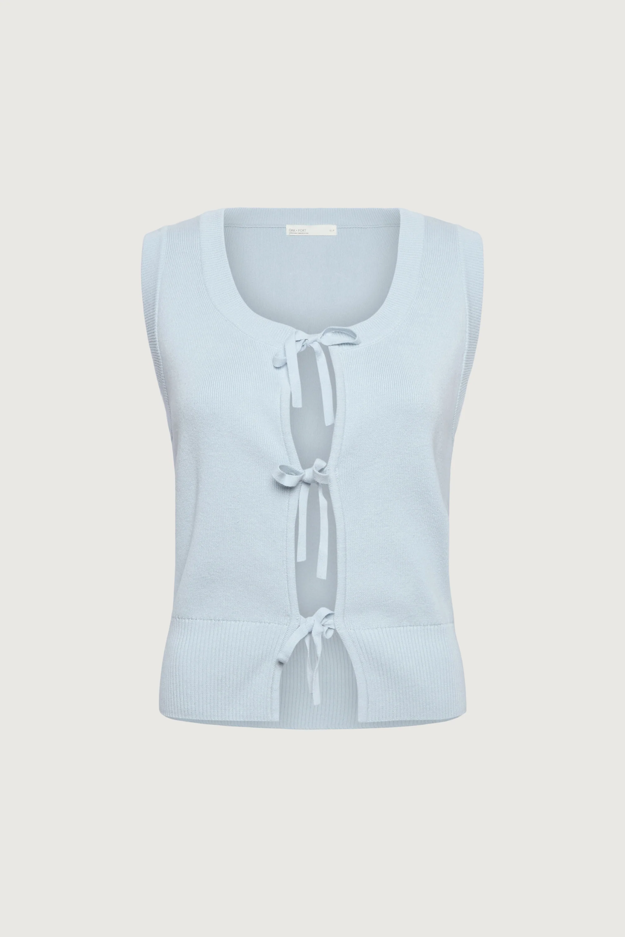 OPEN FRONT SWEATER VEST WITH TIES - Image 6