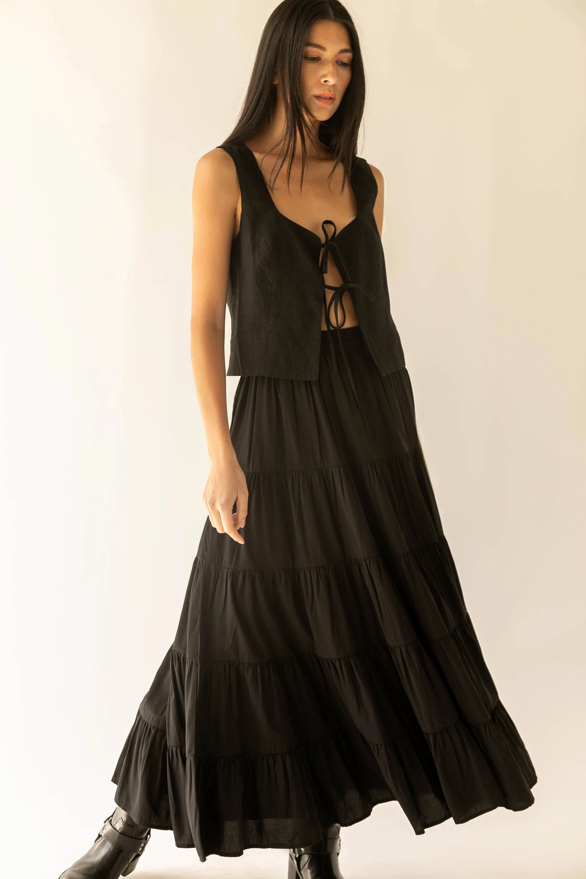 TIERED SKIRT WITH ELASTIC WAISTBAND - Image 11