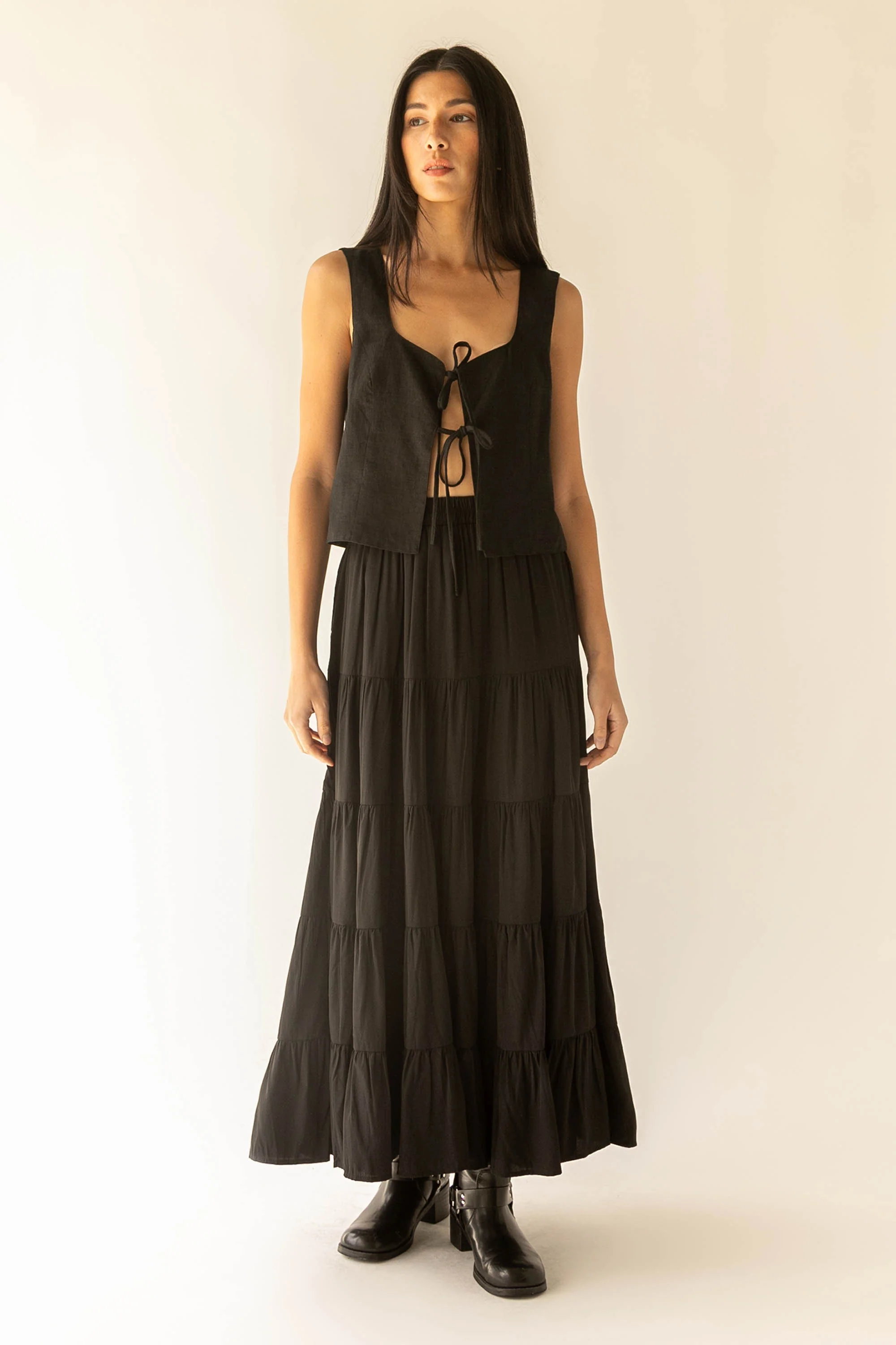TIERED SKIRT WITH ELASTIC WAISTBAND - Image 8