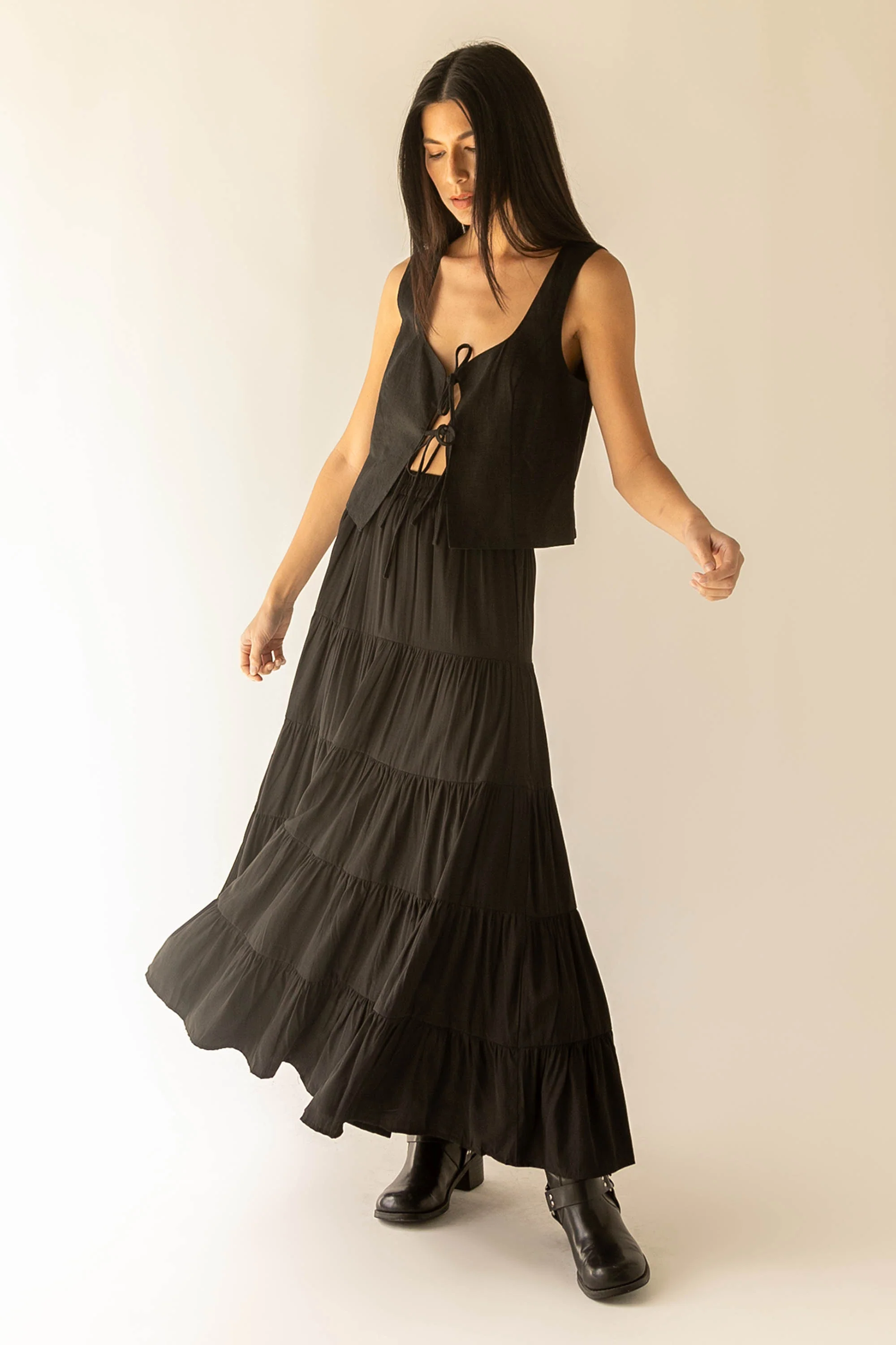 TIERED SKIRT WITH ELASTIC WAISTBAND - Image 9