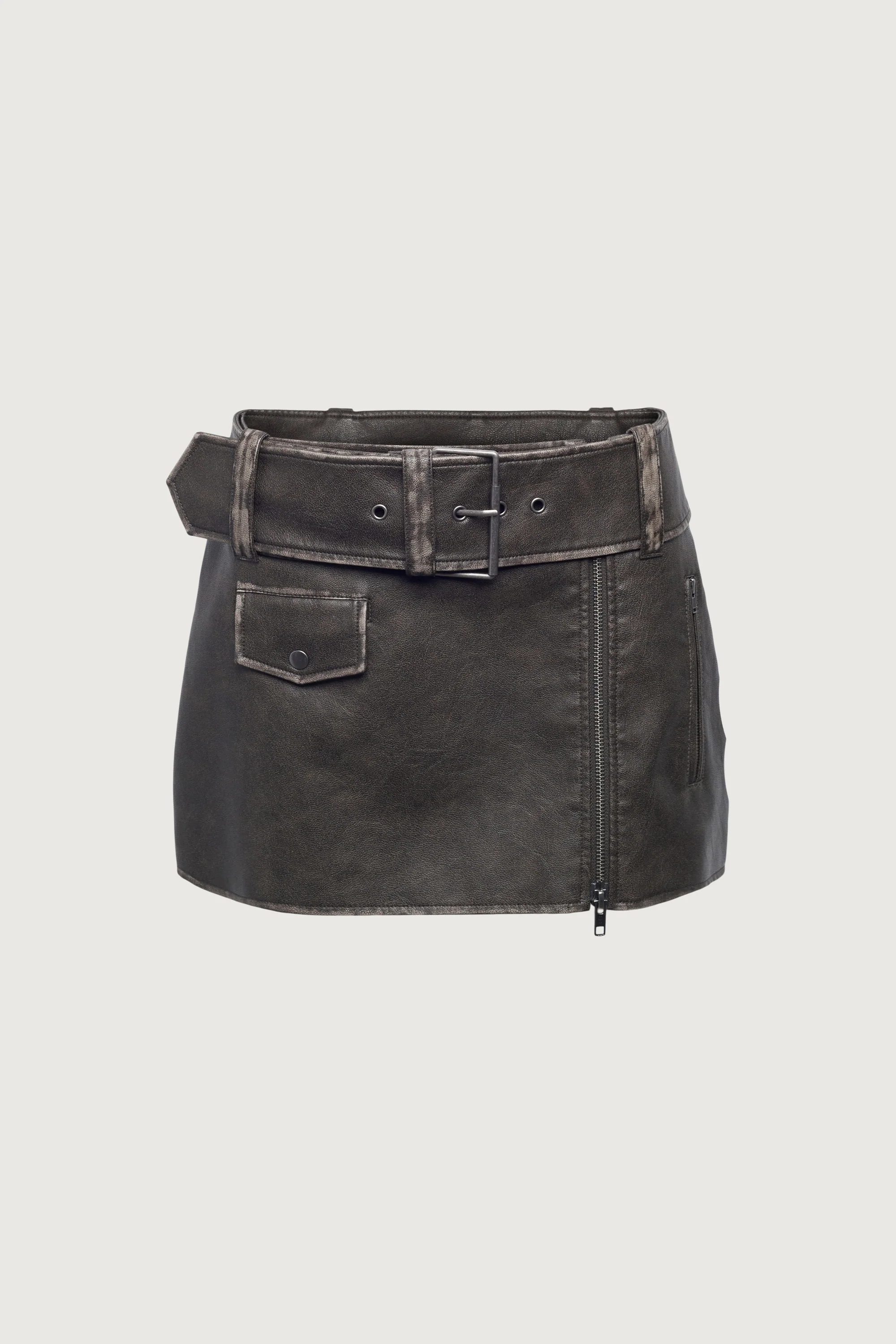 VEGAN LEATHER MOTO MINI SKIRT - Image 6