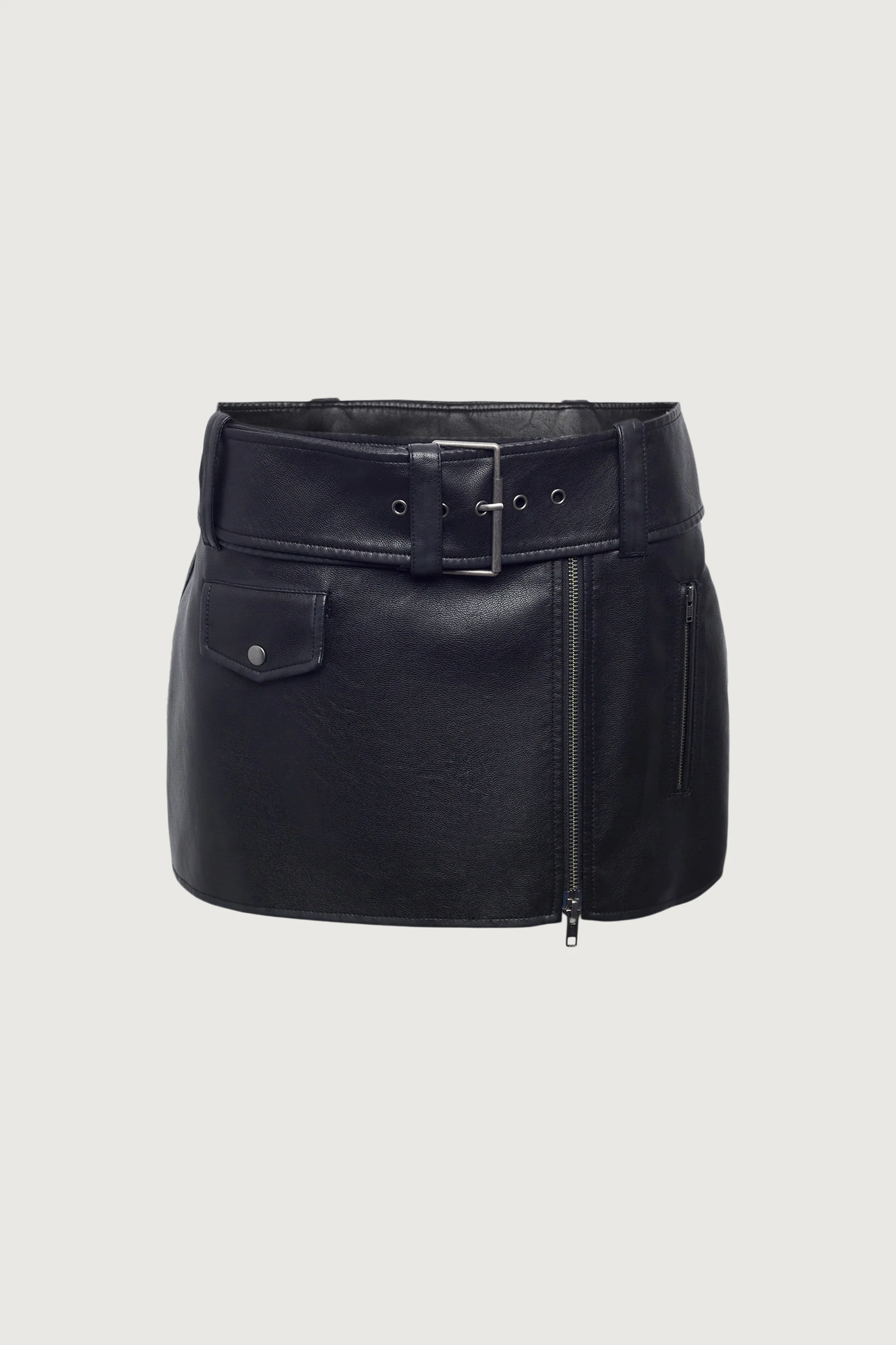 VEGAN LEATHER MOTO MINI SKIRT - Image 7
