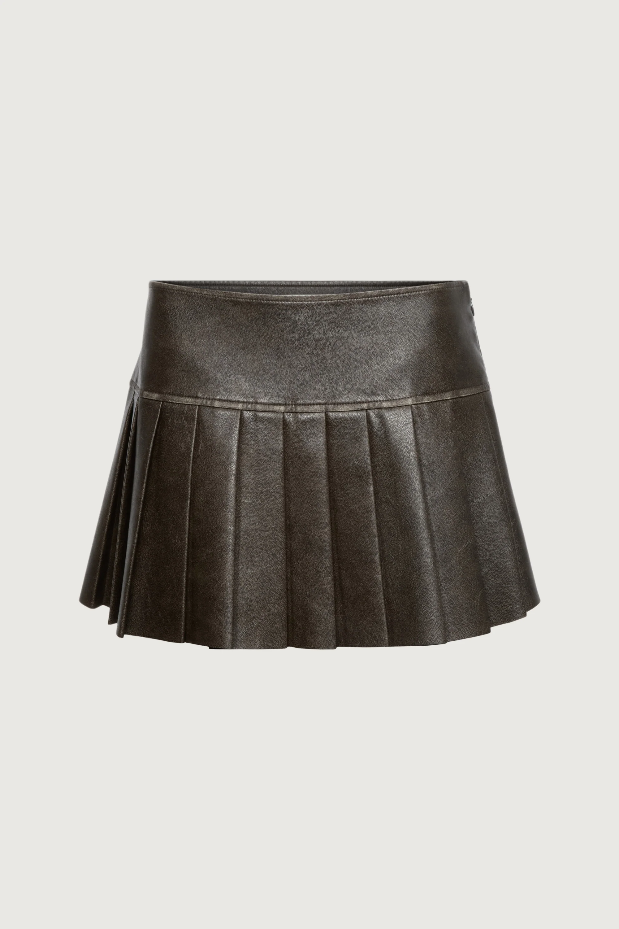 VEGAN LEATHER PLEATED MINI SKORT - Image 5
