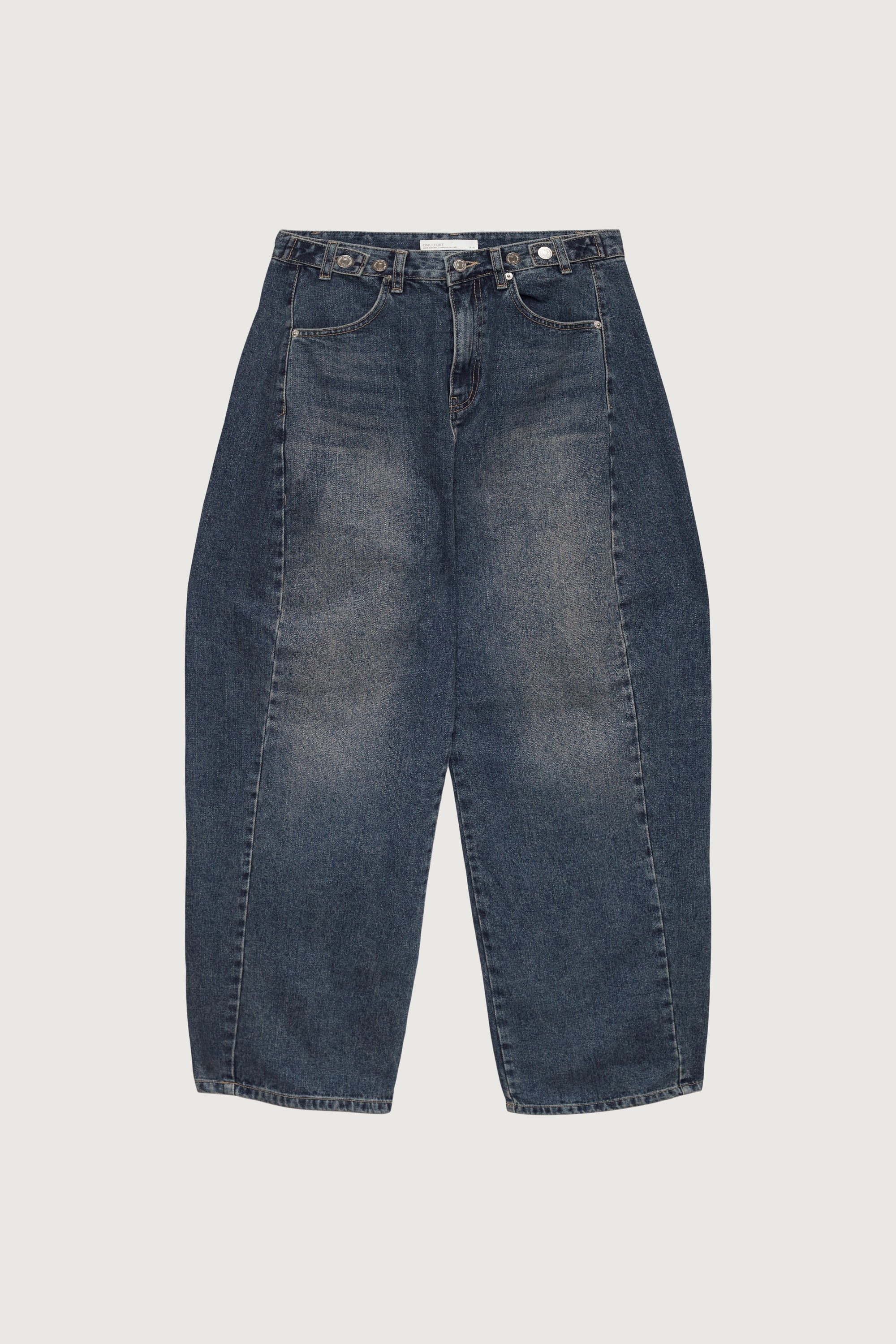 BUTTONED WAIST CURVED LEG JEAN - Image 5