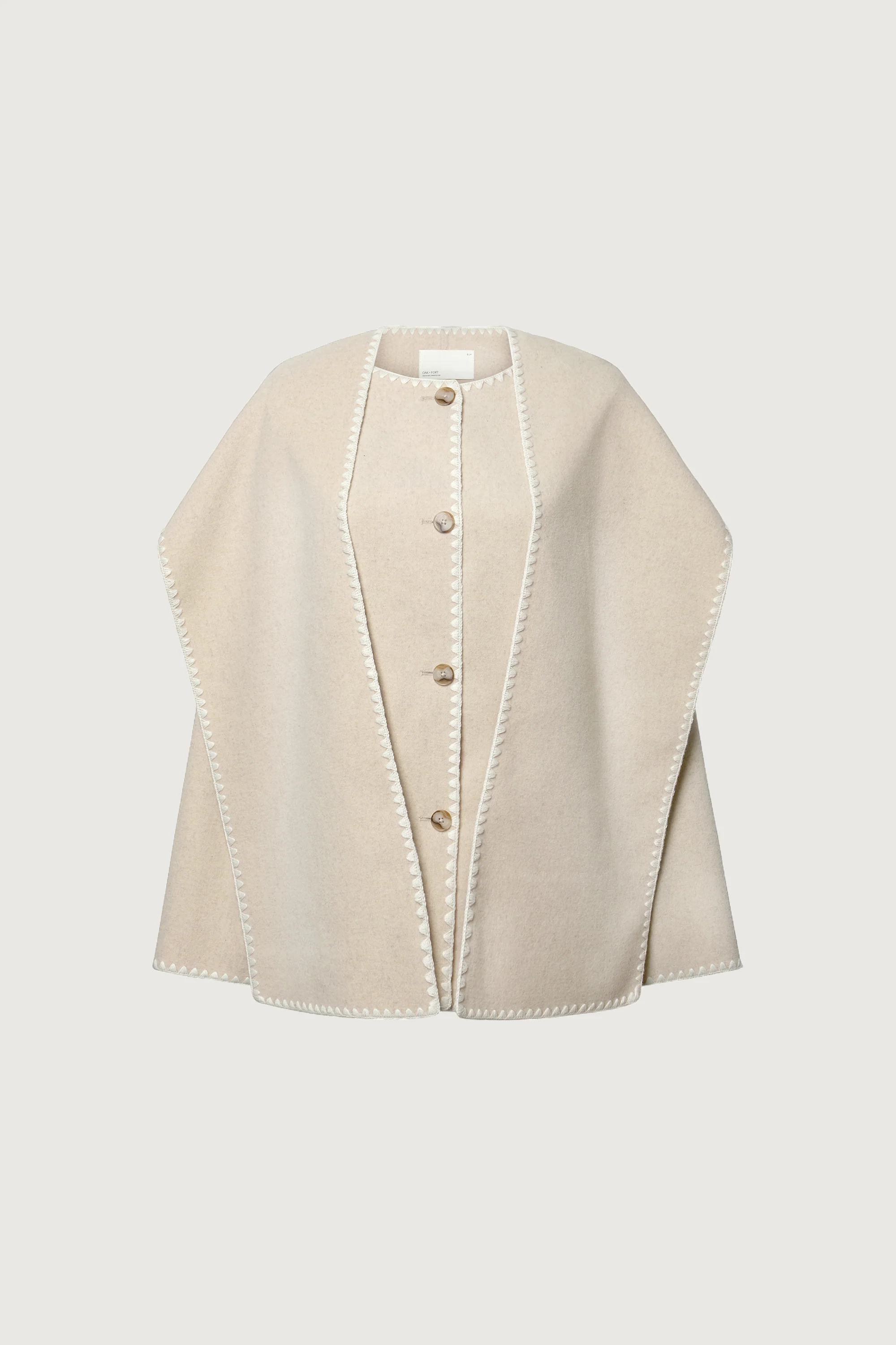WOOL-BLEND CONTRAST STITCH SCARF JACKE - Image 13
