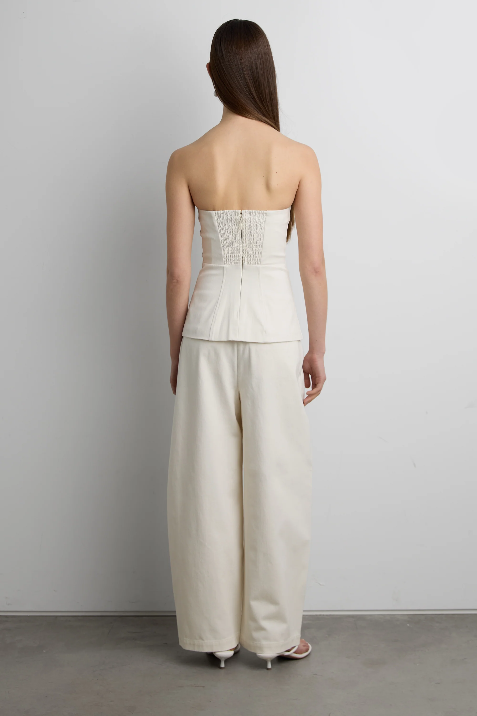 WOVEN TWILL TUBE TOP - Image 4