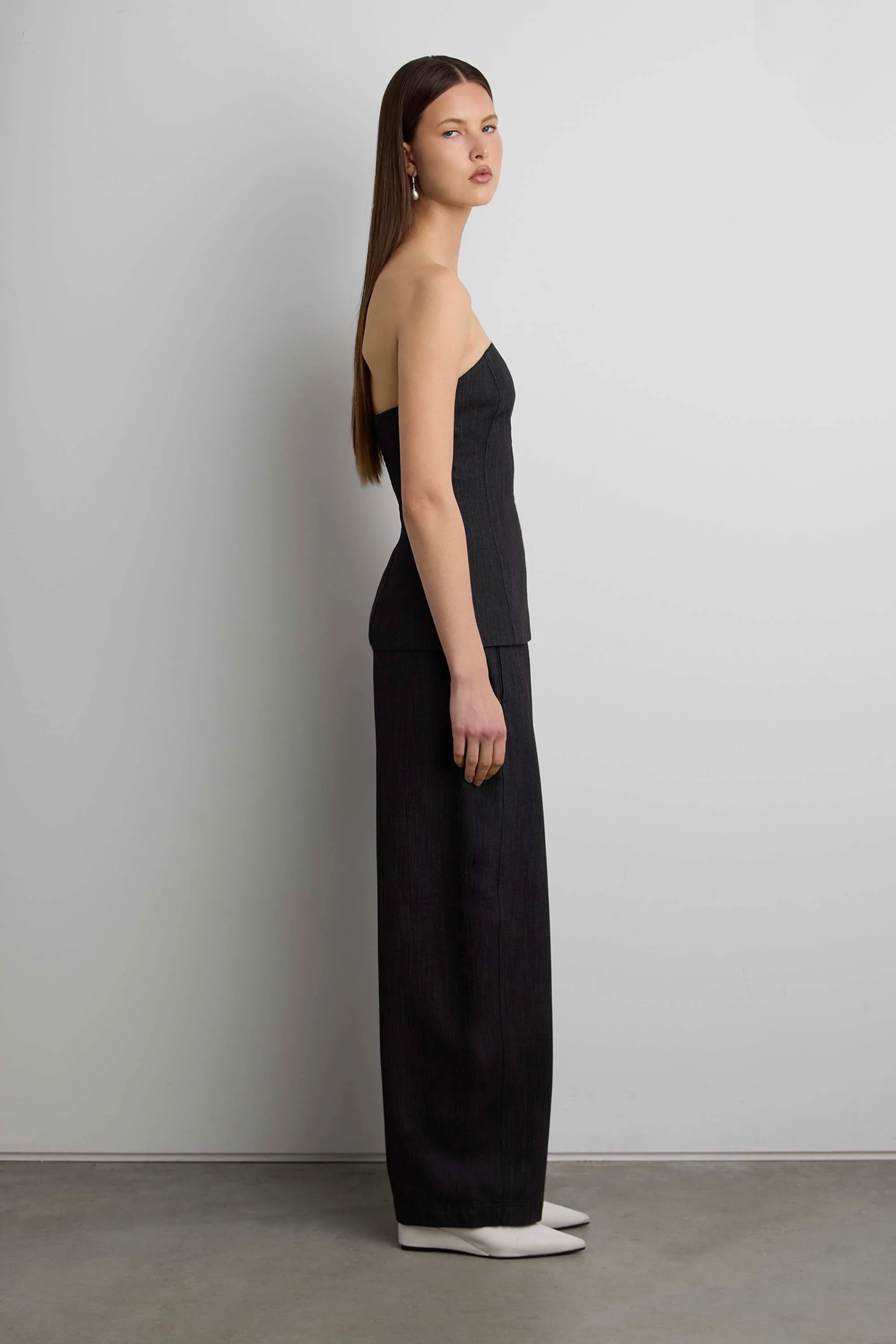WOVEN TWILL TUBE TOP - Image 8