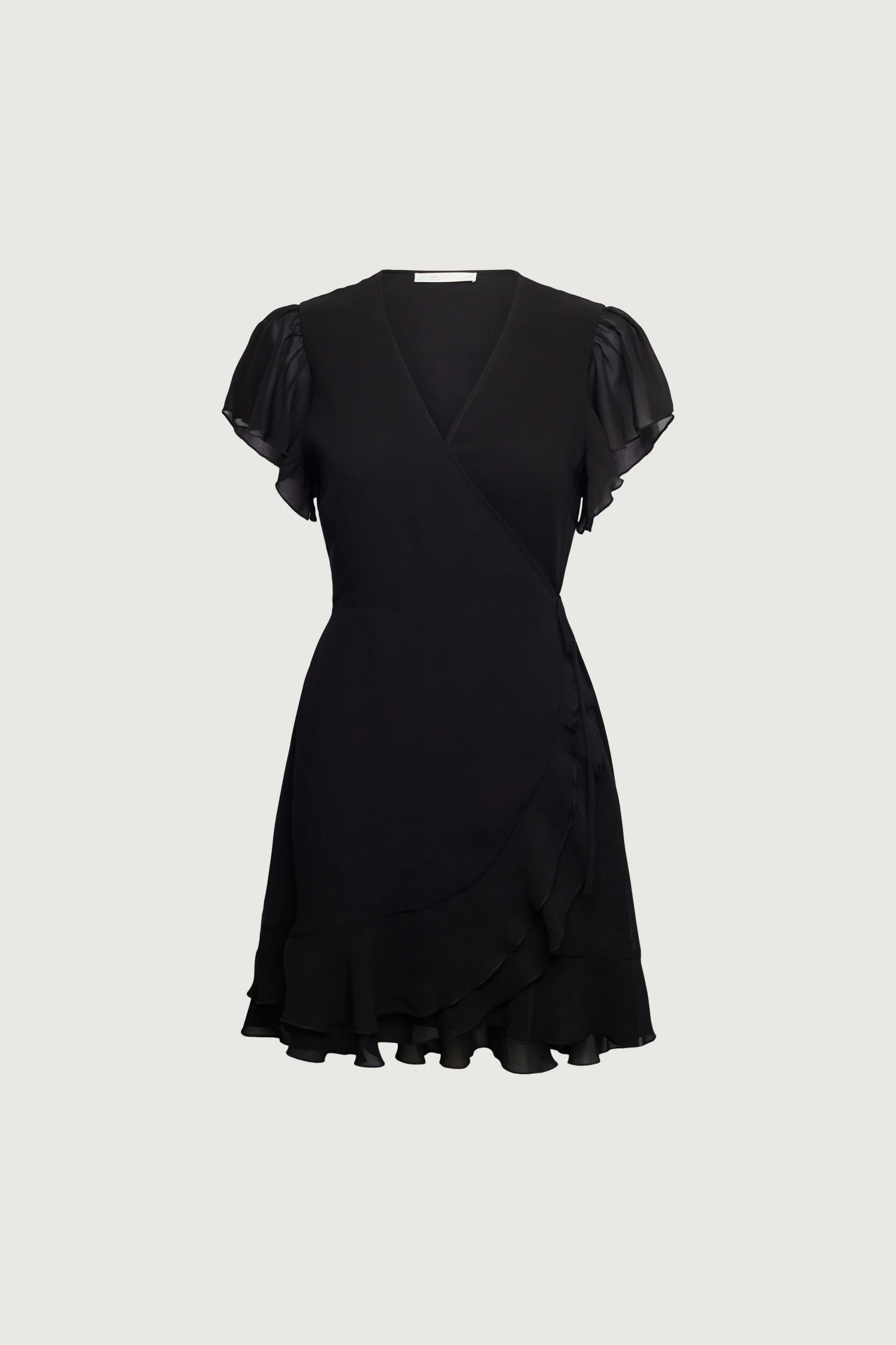 WRAP MINI DRESS WITH RUFFLED HEM - Image 7